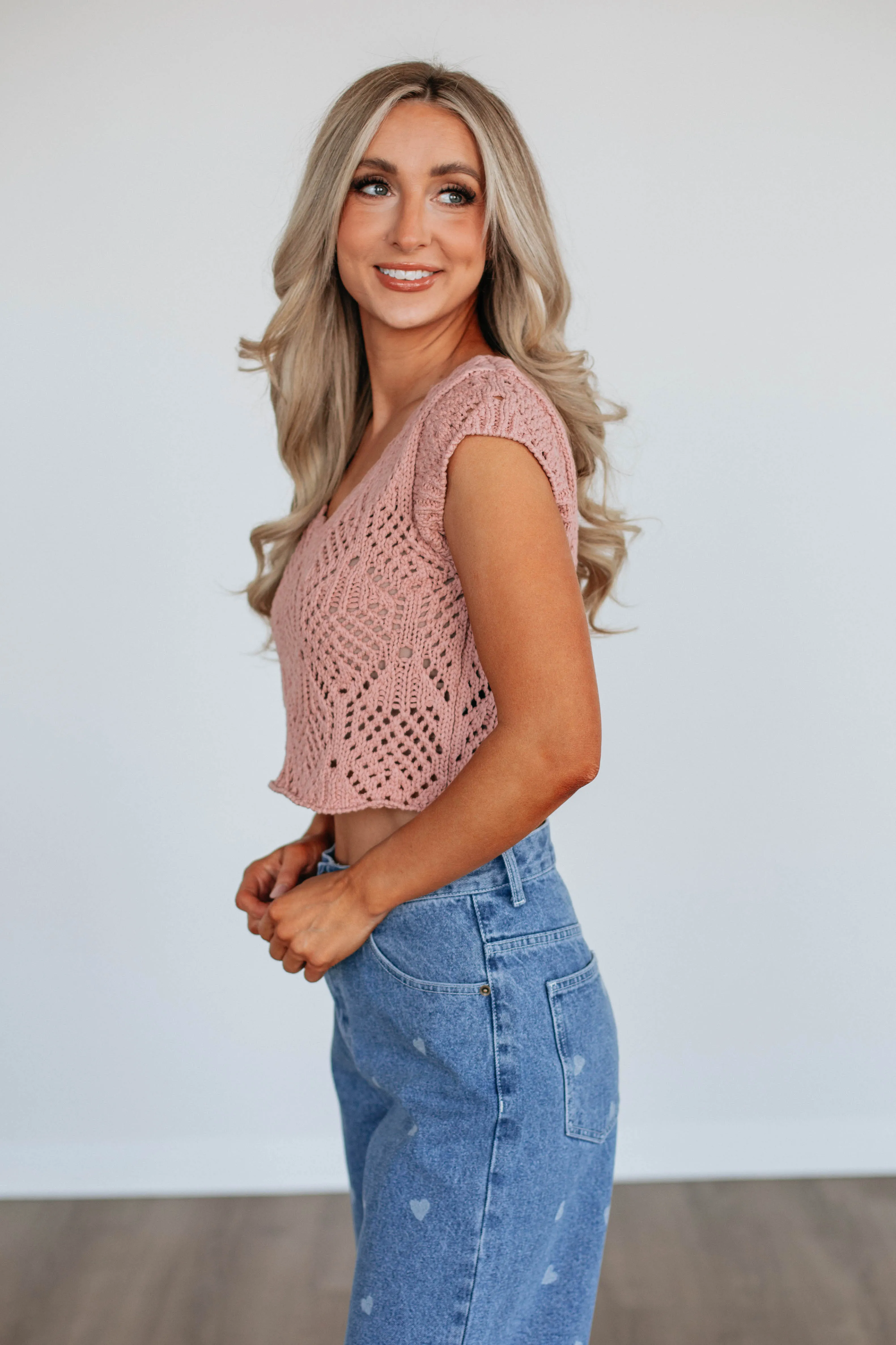 Samira Crochet Top - Mauve sold by Wild Oak Boutique product image thumbnail 2