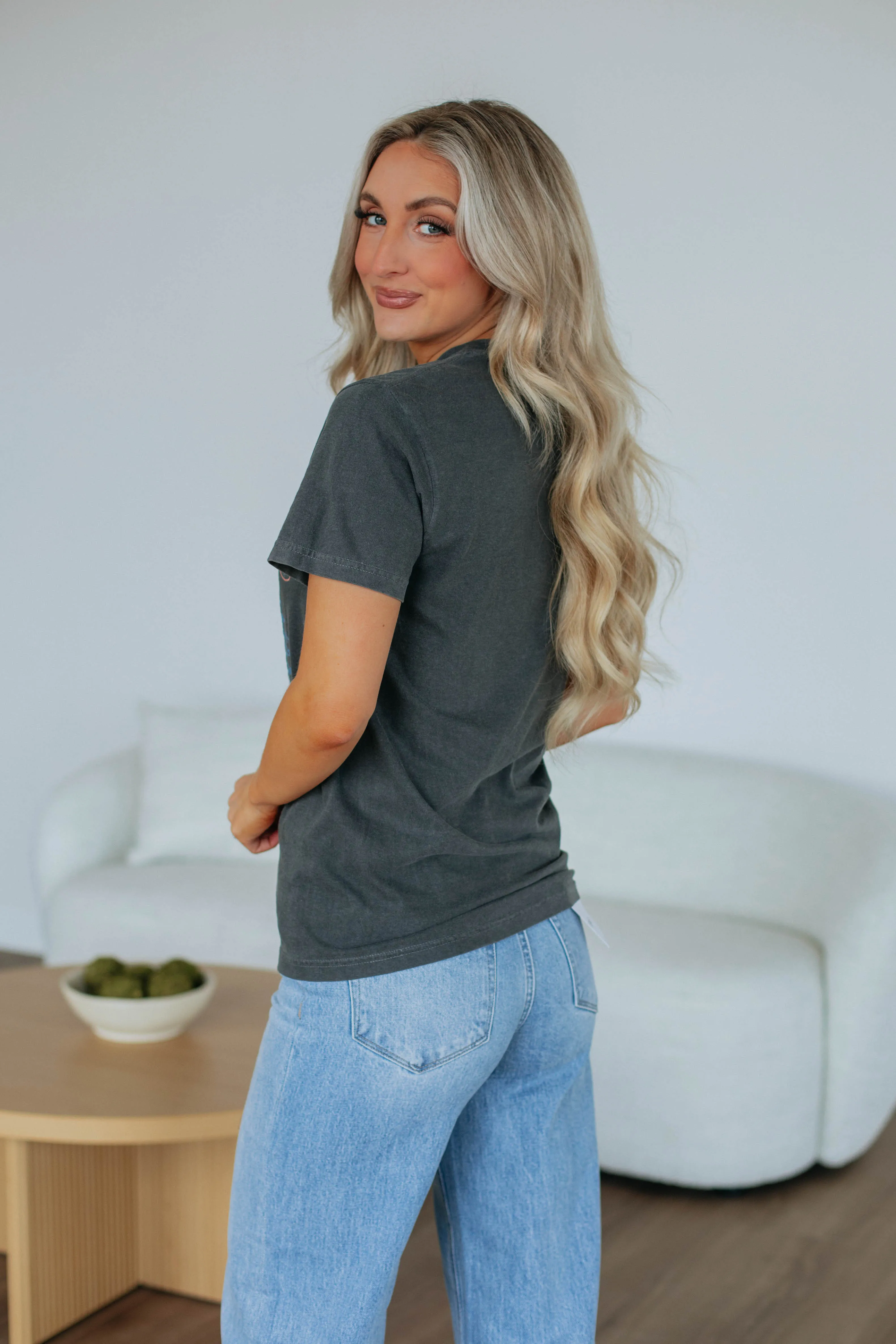 Wyoming Graphic Tee - Charcoal sold by Wild Oak Boutique product image thumbnail 4