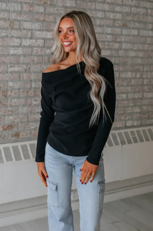 Hugo Off Shoulder Top - Black sold by Wild Oak Boutique