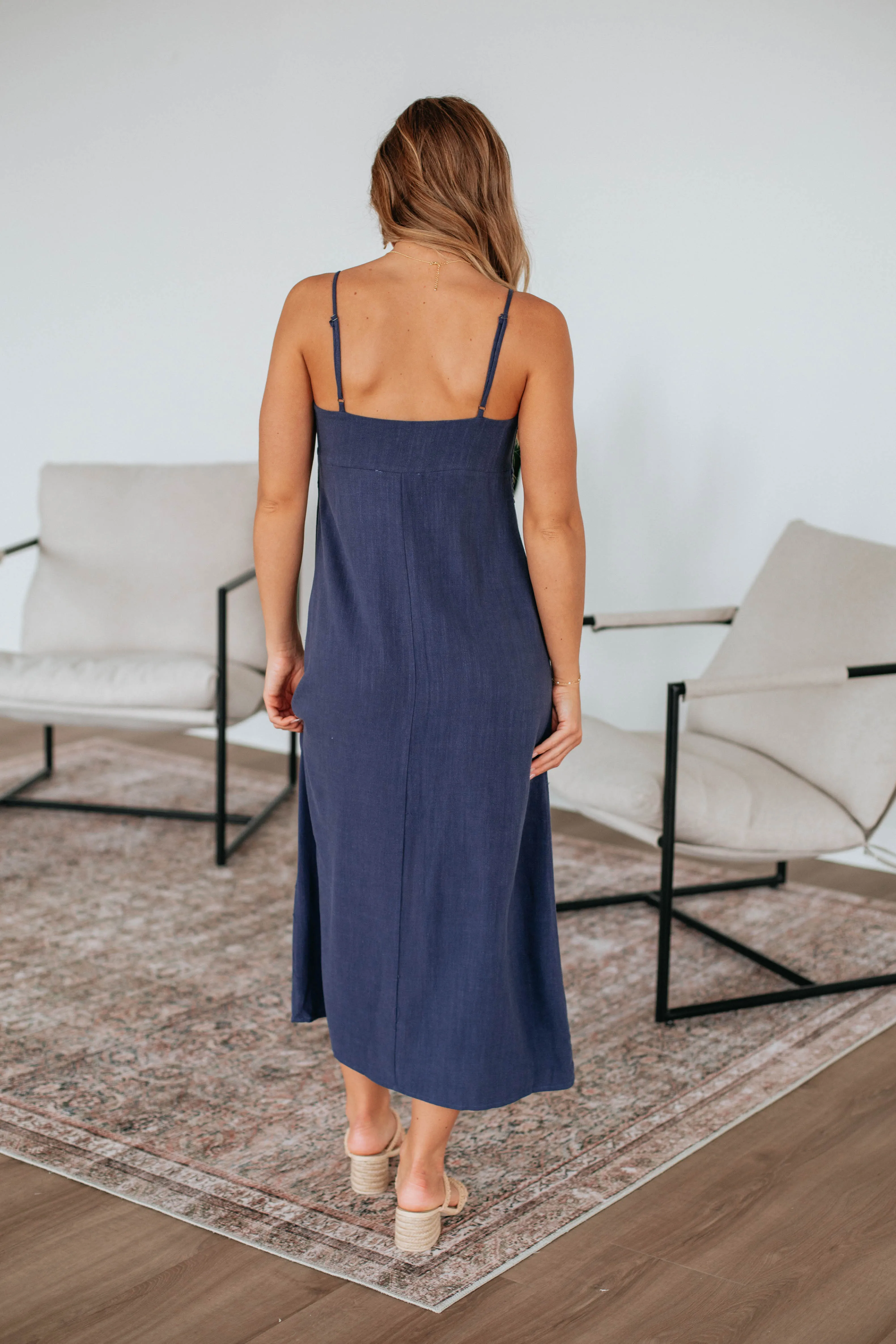 Kiah Midi Dress - Steel Blue sold by Wild Oak Boutique product image thumbnail 4
