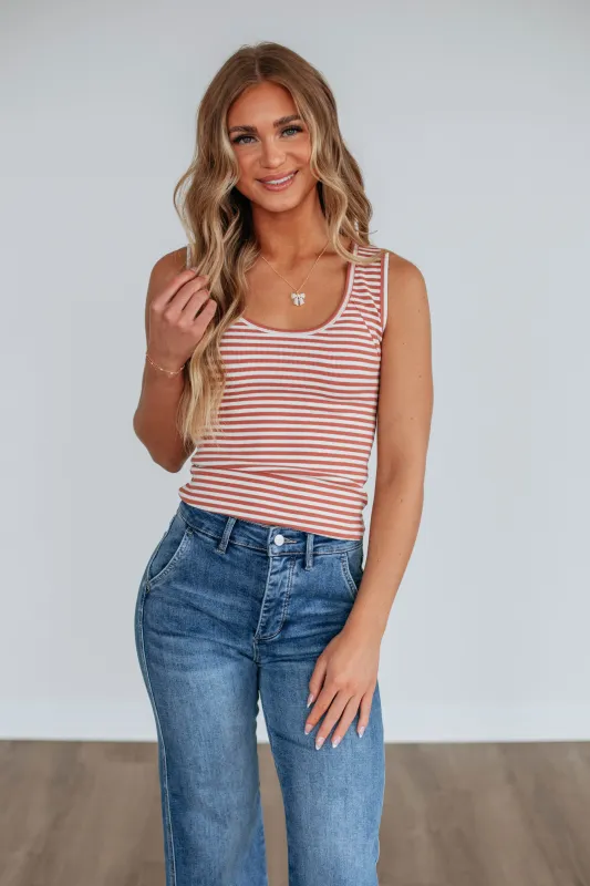 Theo Striped Tank - Terracotta Mix made by Wild Oak Boutique