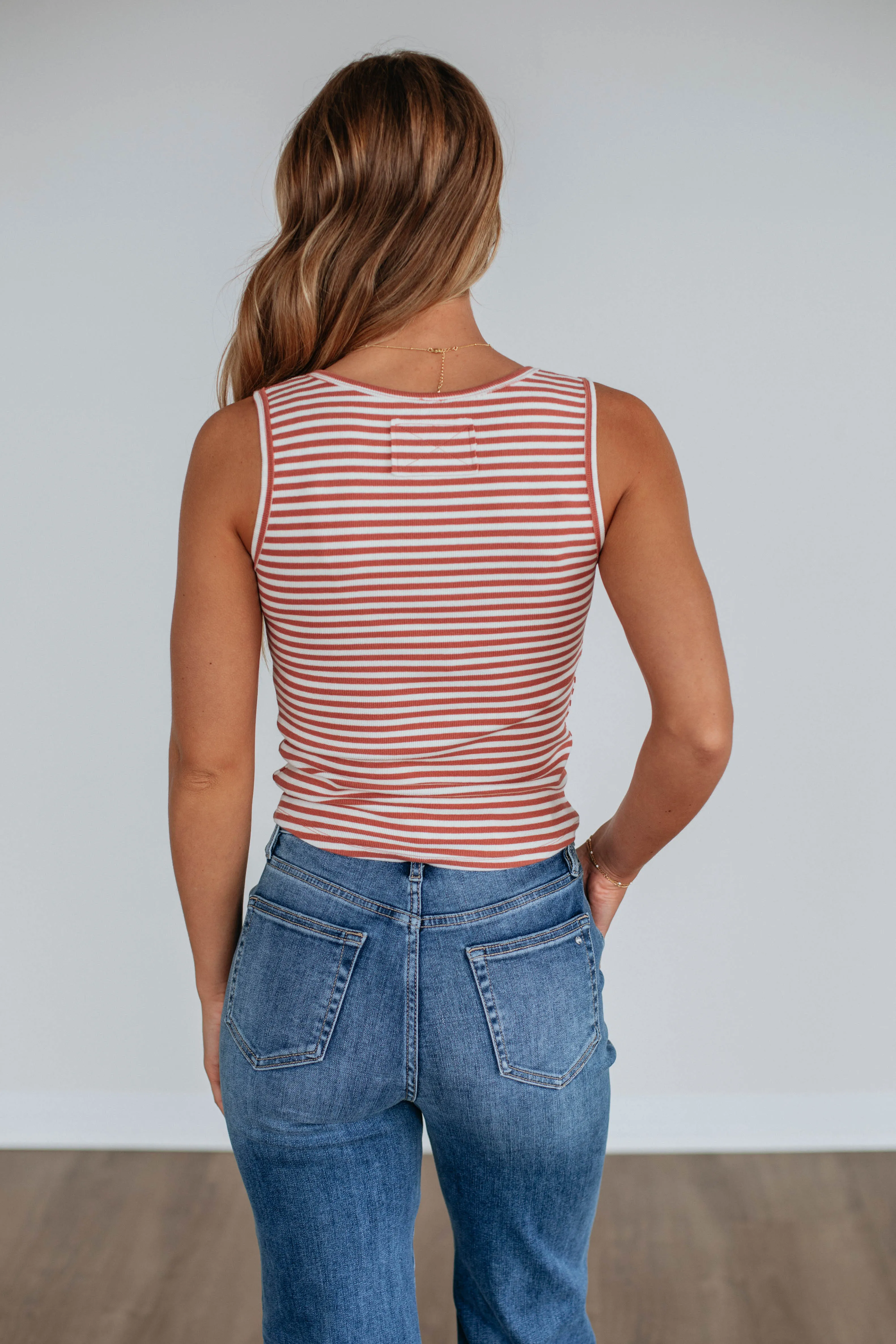 Theo Striped Tank - Terracotta Mix sold by Wild Oak Boutique product image thumbnail 5