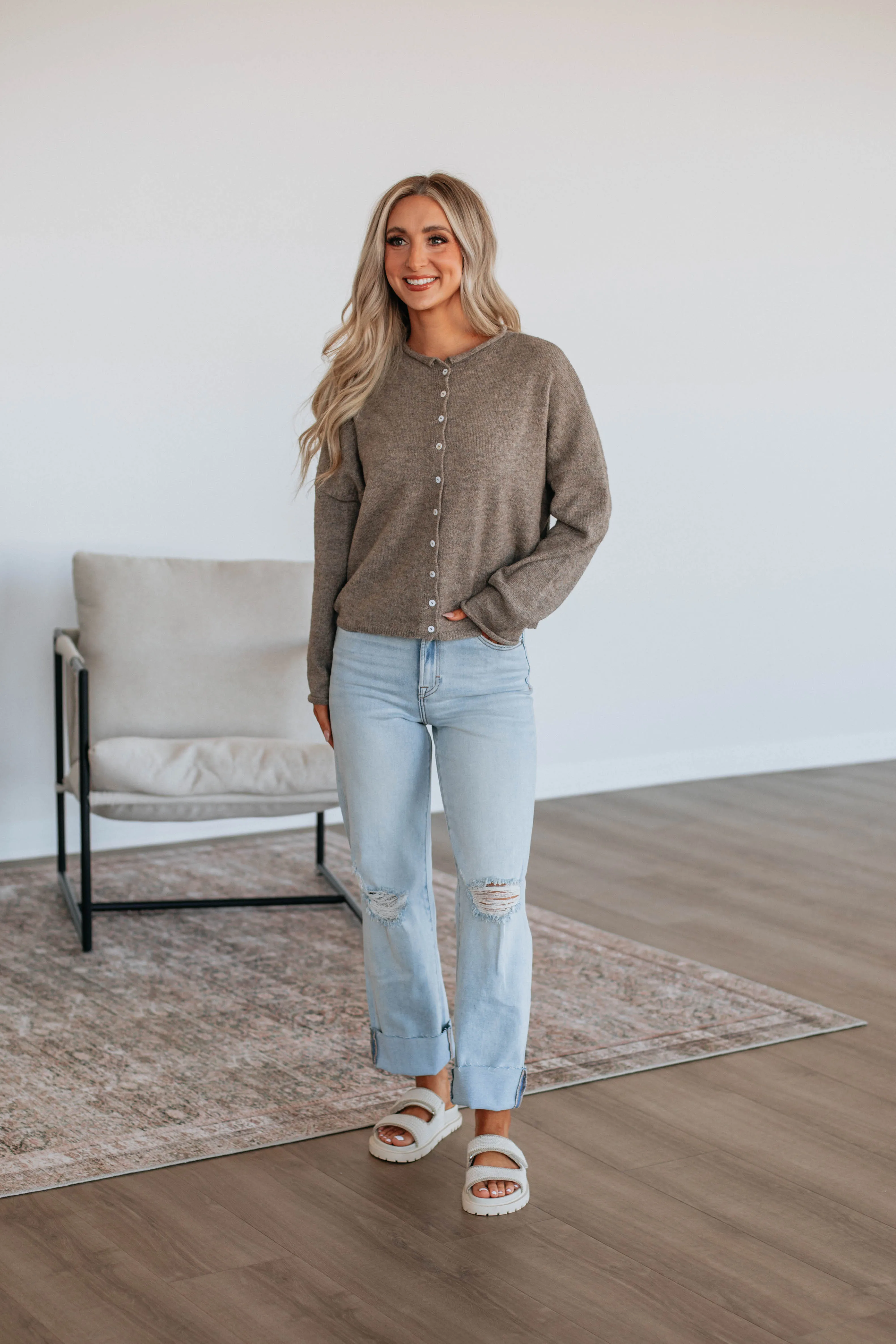 Brooke Cardigan - Mocha sold by Wild Oak Boutique product image thumbnail 4