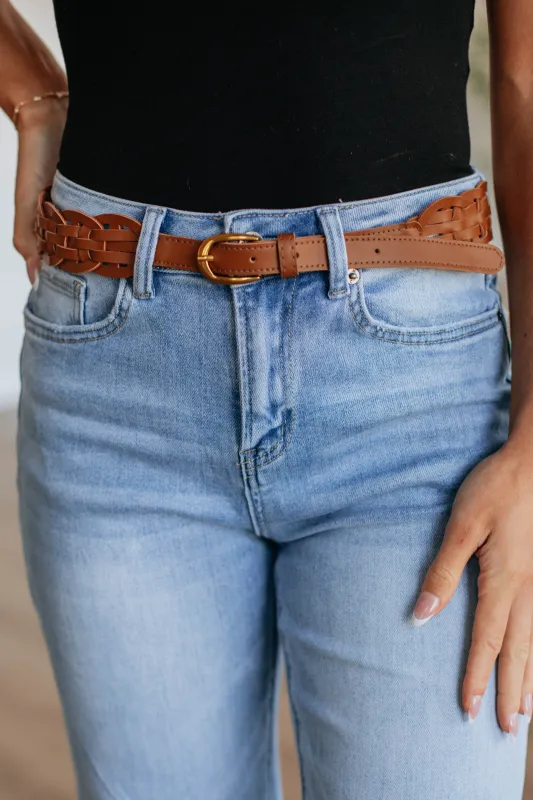 Dion Braided Belt - Cognac sold by Wild Oak Boutique