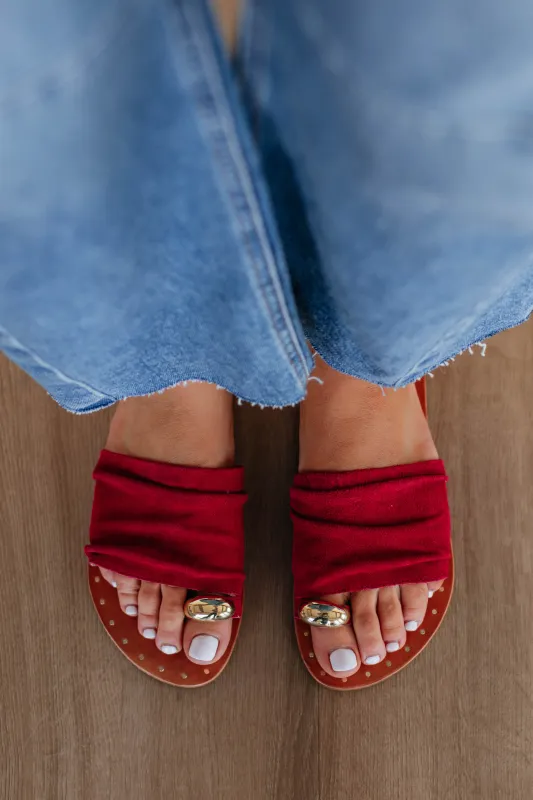 Keep It Current Sandals - Sangria sold by Wild Oak Boutique