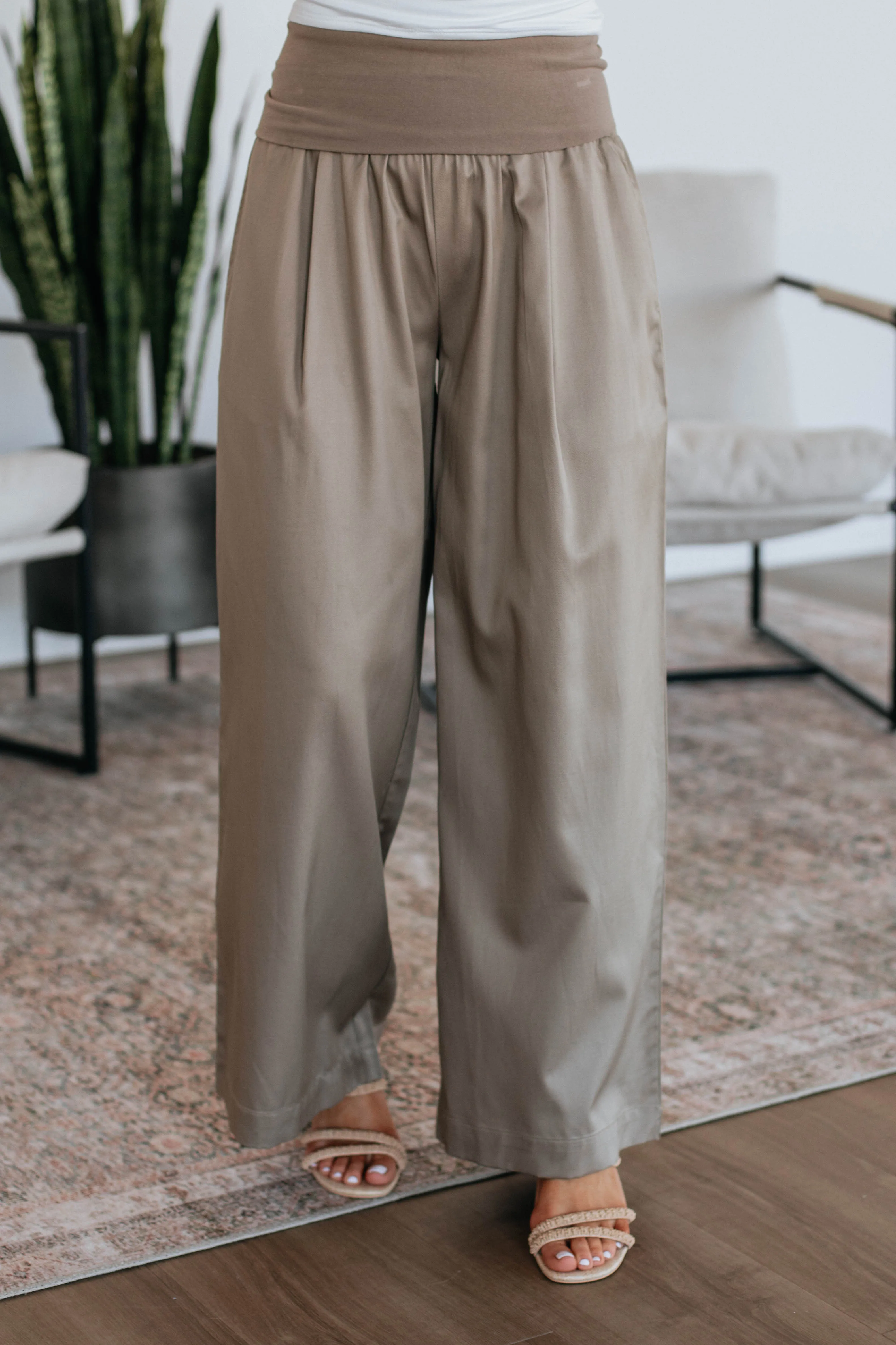 Haylo Wide Leg Pants - Mushroom sold by Wild Oak Boutique