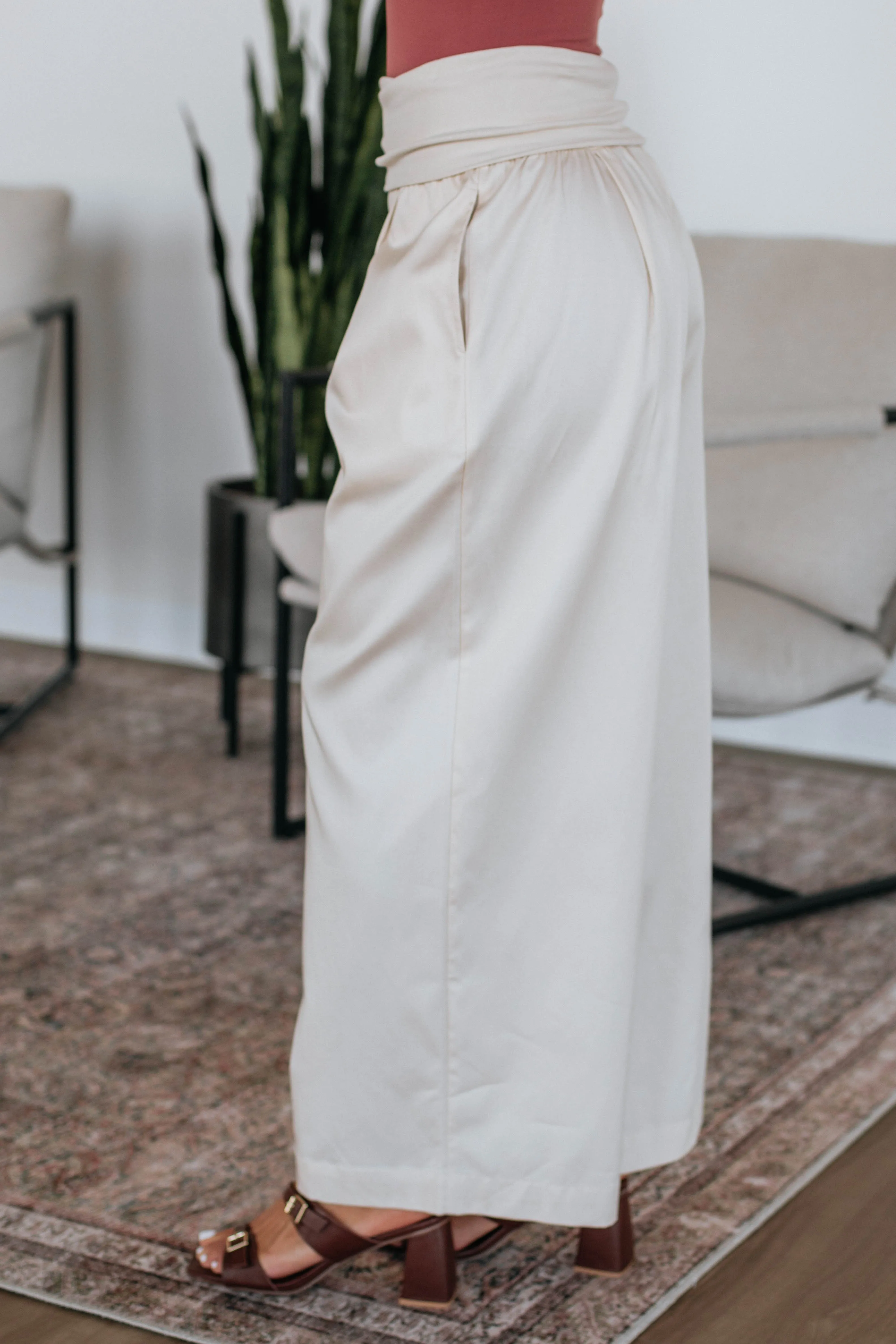 Haylo Wide Leg Pants - Cream sold by Wild Oak Boutique product image thumbnail 4