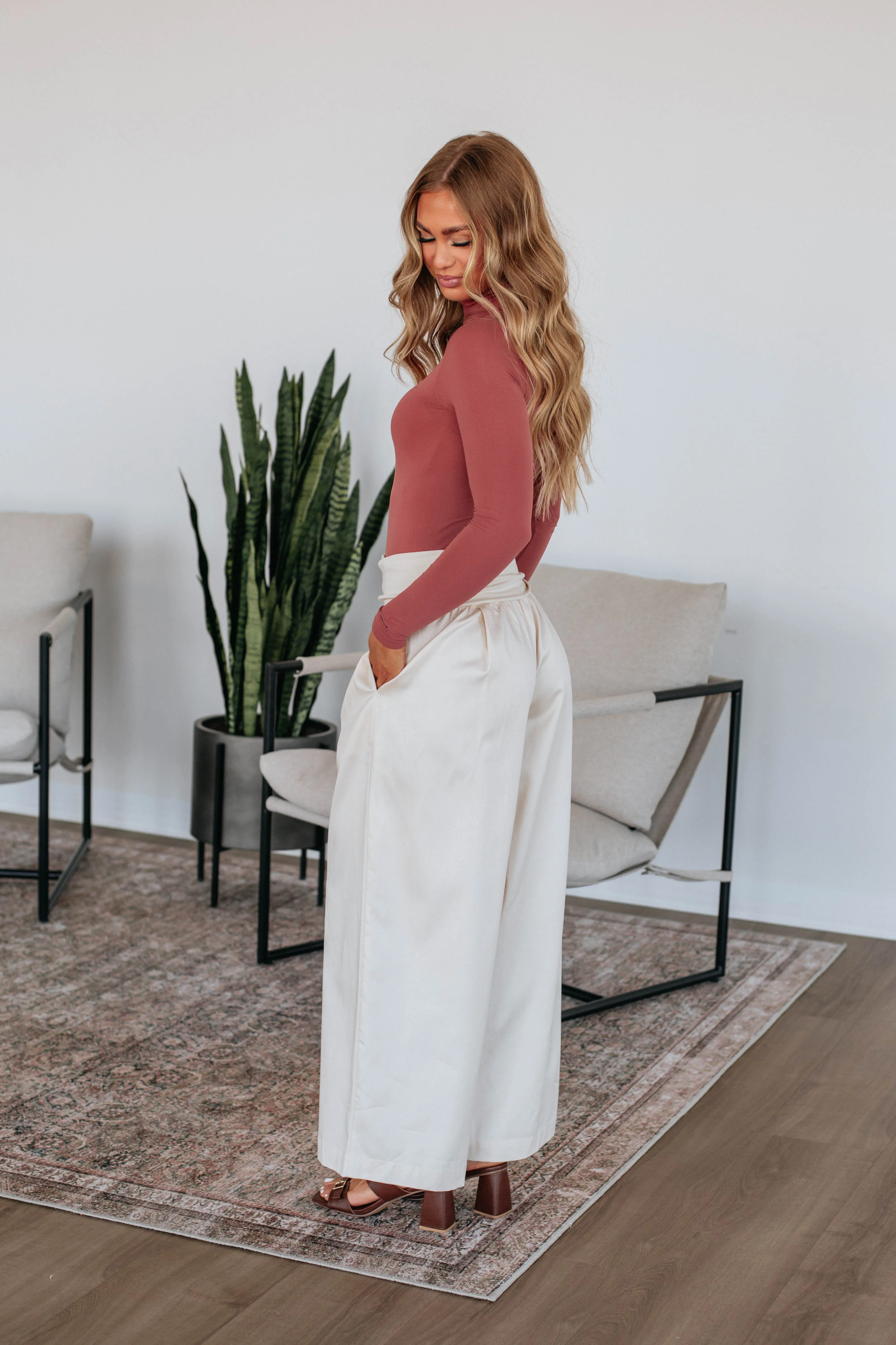 Haylo Wide Leg Pants - Cream sold by Wild Oak Boutique product image thumbnail 3