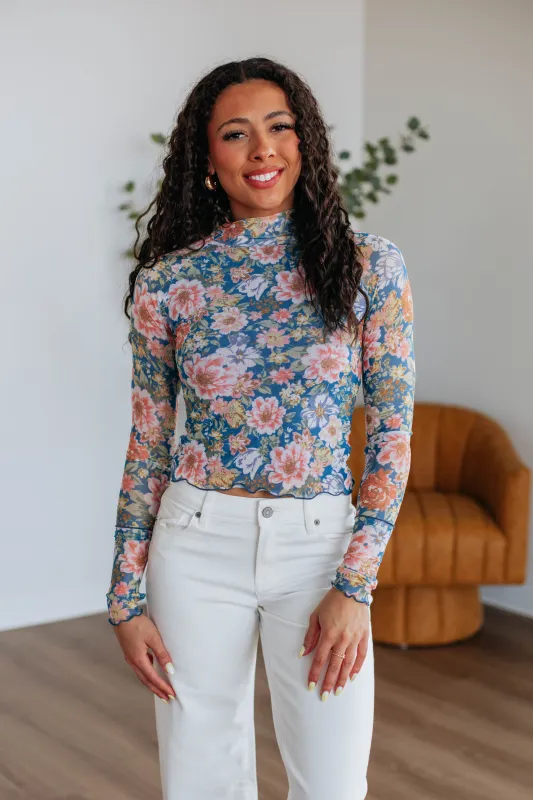 Zadie Floral Mesh Top sold by Wild Oak Boutique