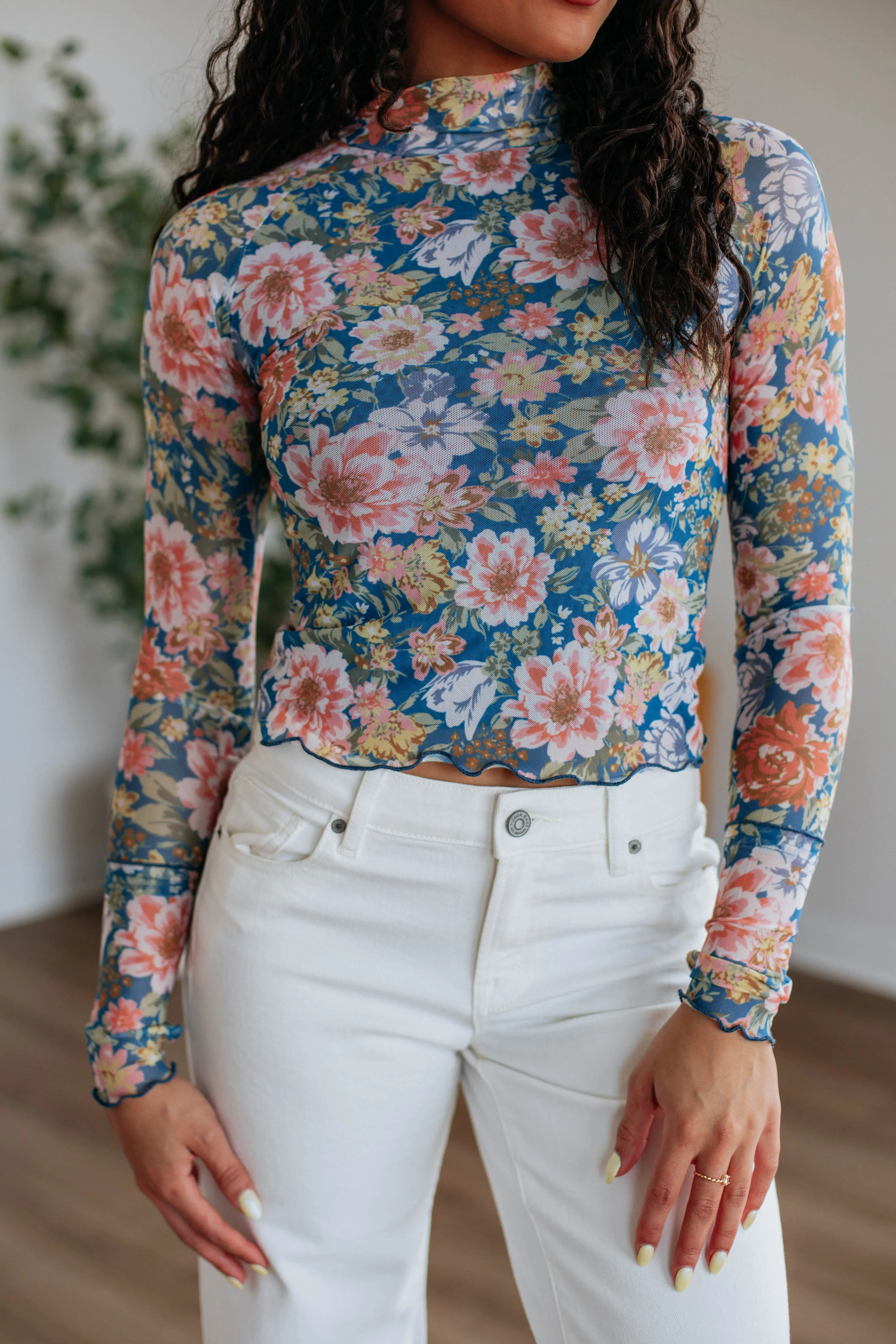 Zadie Floral Mesh Top sold by Wild Oak Boutique product image thumbnail 2