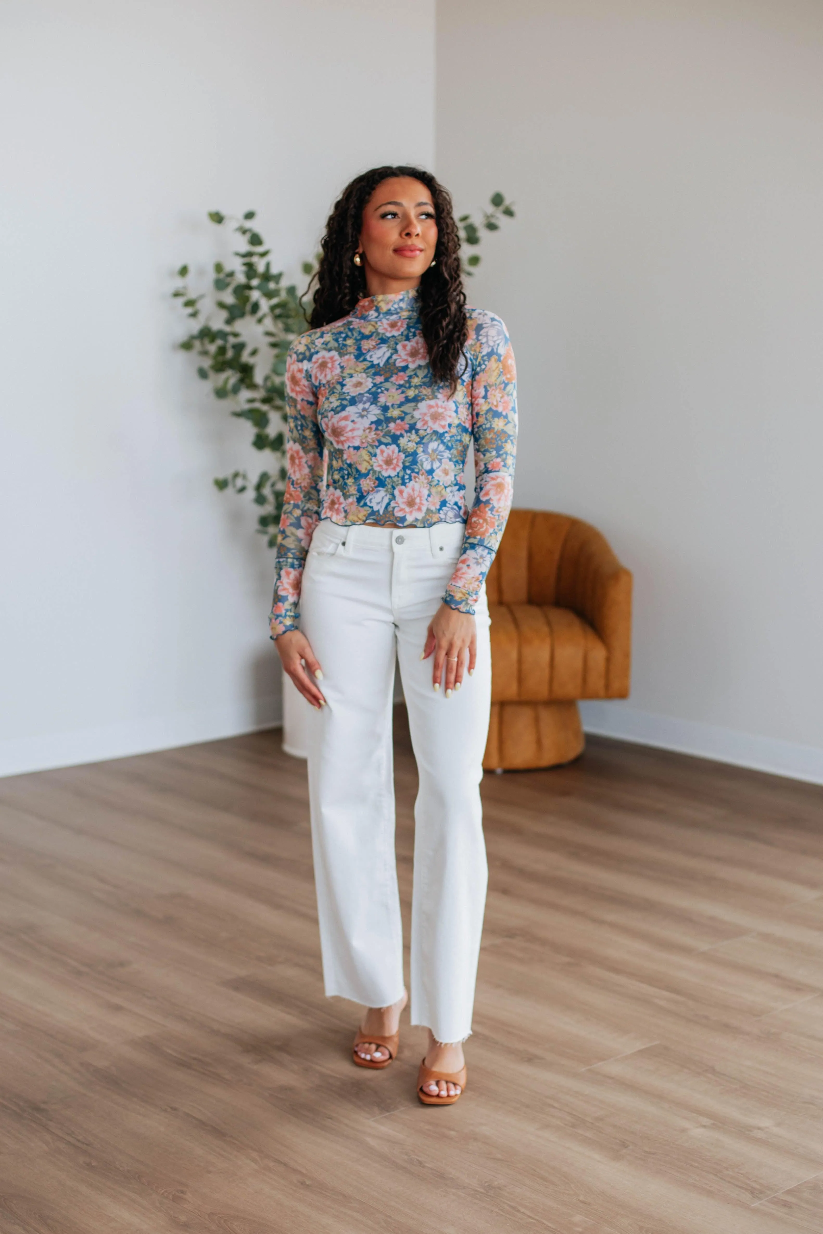 Zadie Floral Mesh Top sold by Wild Oak Boutique product image thumbnail 3
