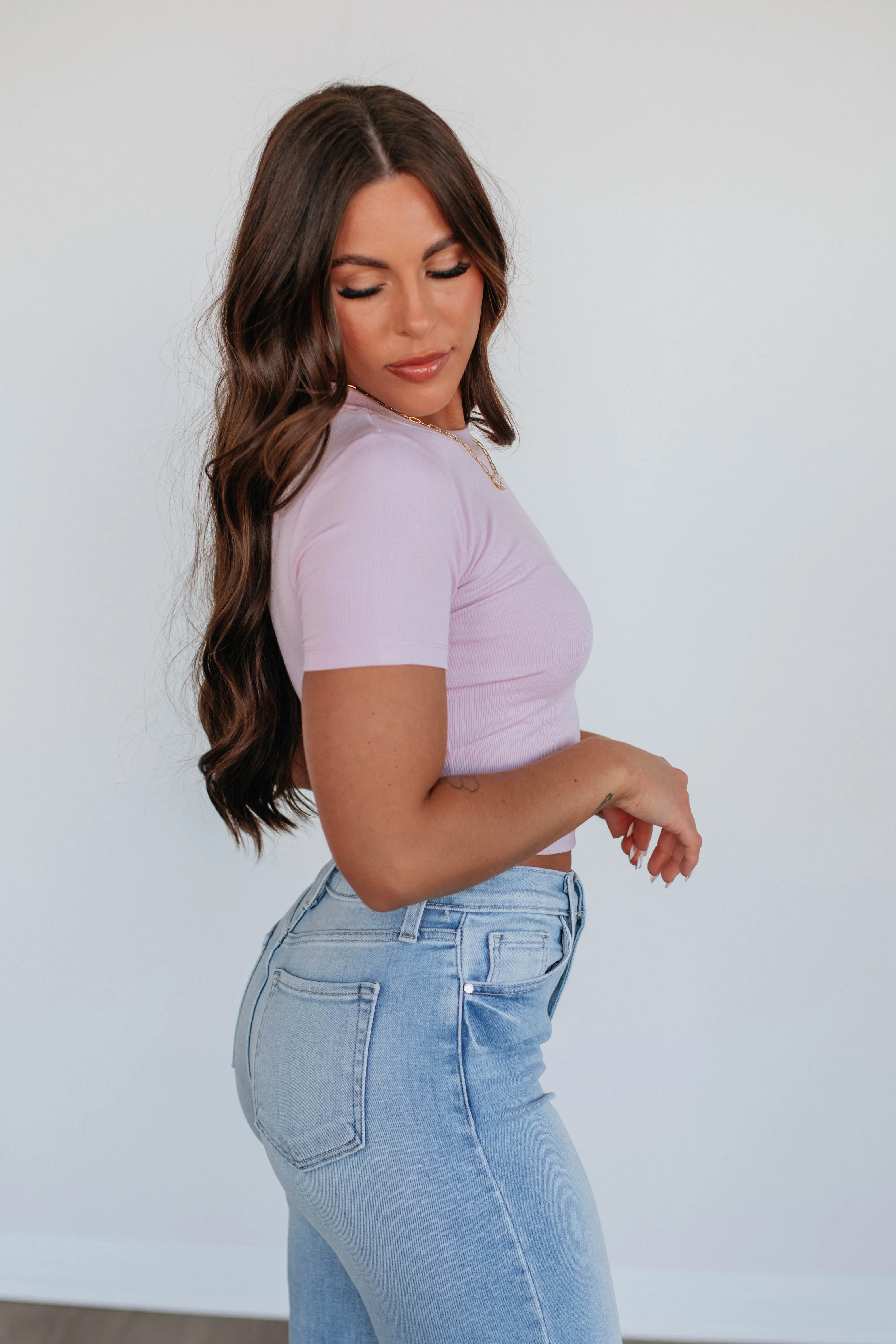 Lenna Ribbed Top - Lavender Blush sold by Wild Oak Boutique product image thumbnail 4