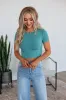 Lenna Ribbed Top - Dusty Teal sold by Wild Oak Boutique