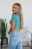 Lenna Ribbed Top - Dusty Teal sold by Wild Oak Boutique