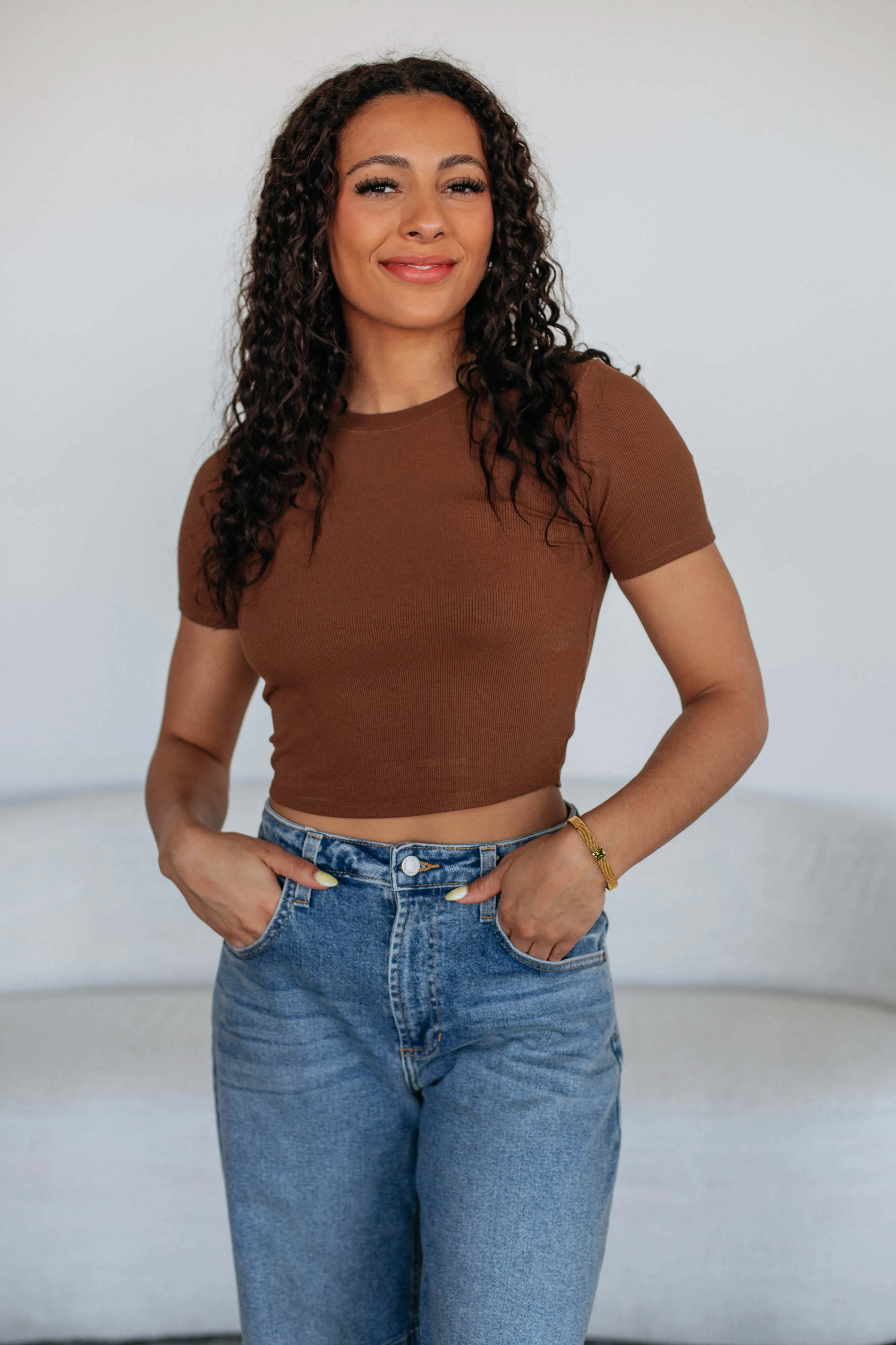 Lenna Ribbed Top - Cocoa sold by Wild Oak Boutique product image thumbnail 3