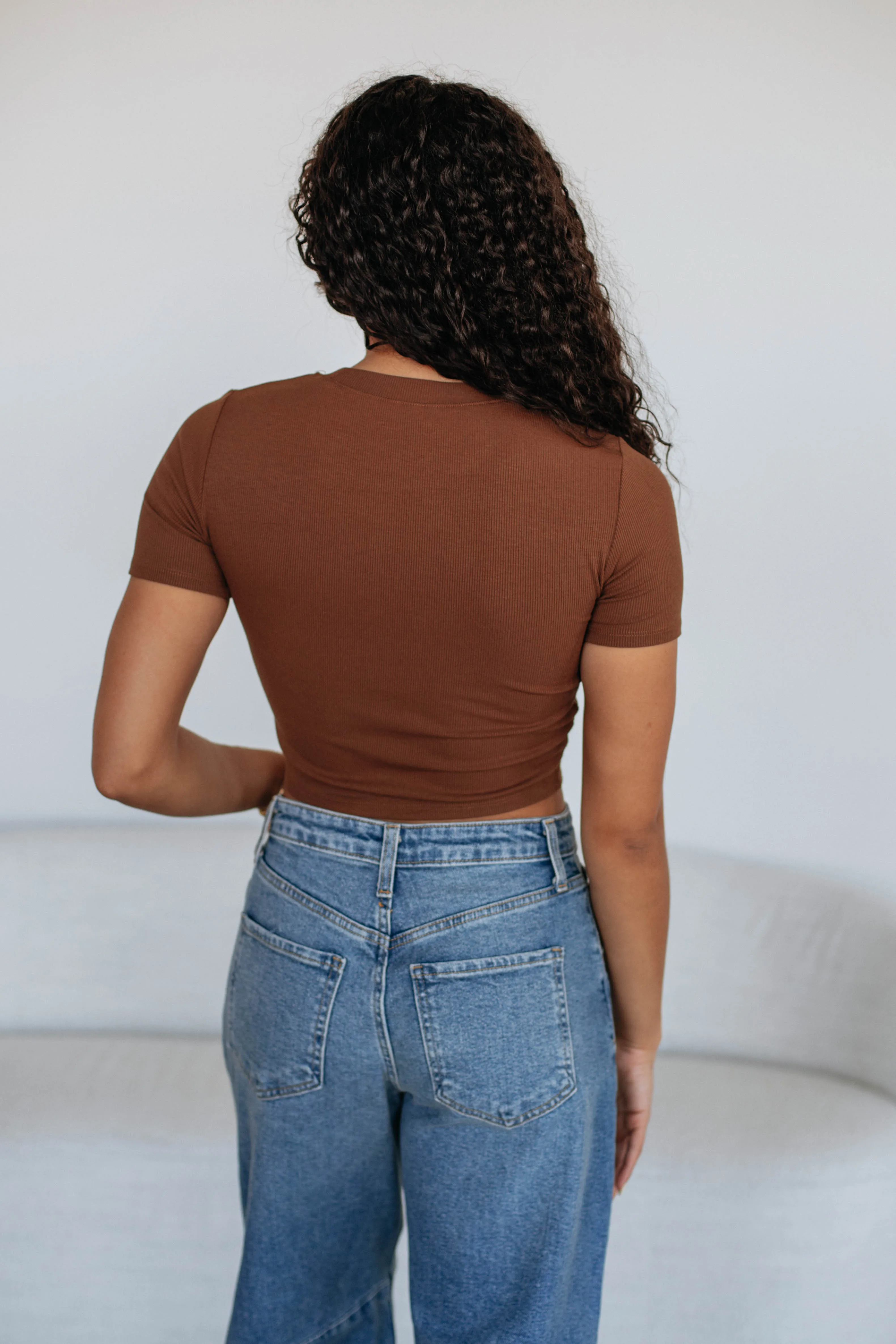 Lenna Ribbed Top - Cocoa sold by Wild Oak Boutique product image thumbnail 5