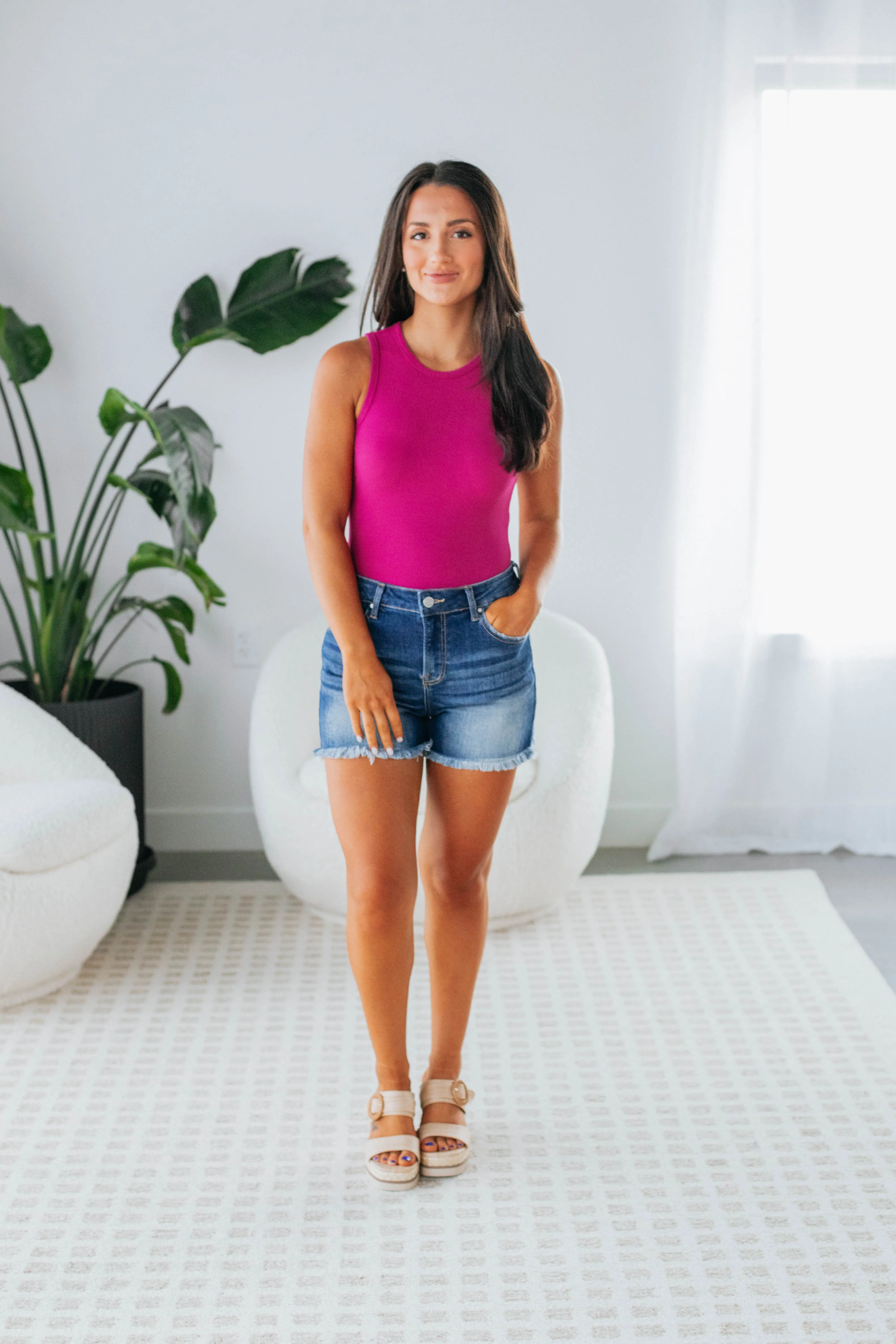 April Ribbed Bodysuit - Dark Magenta sold by Wild Oak Boutique product image thumbnail 3