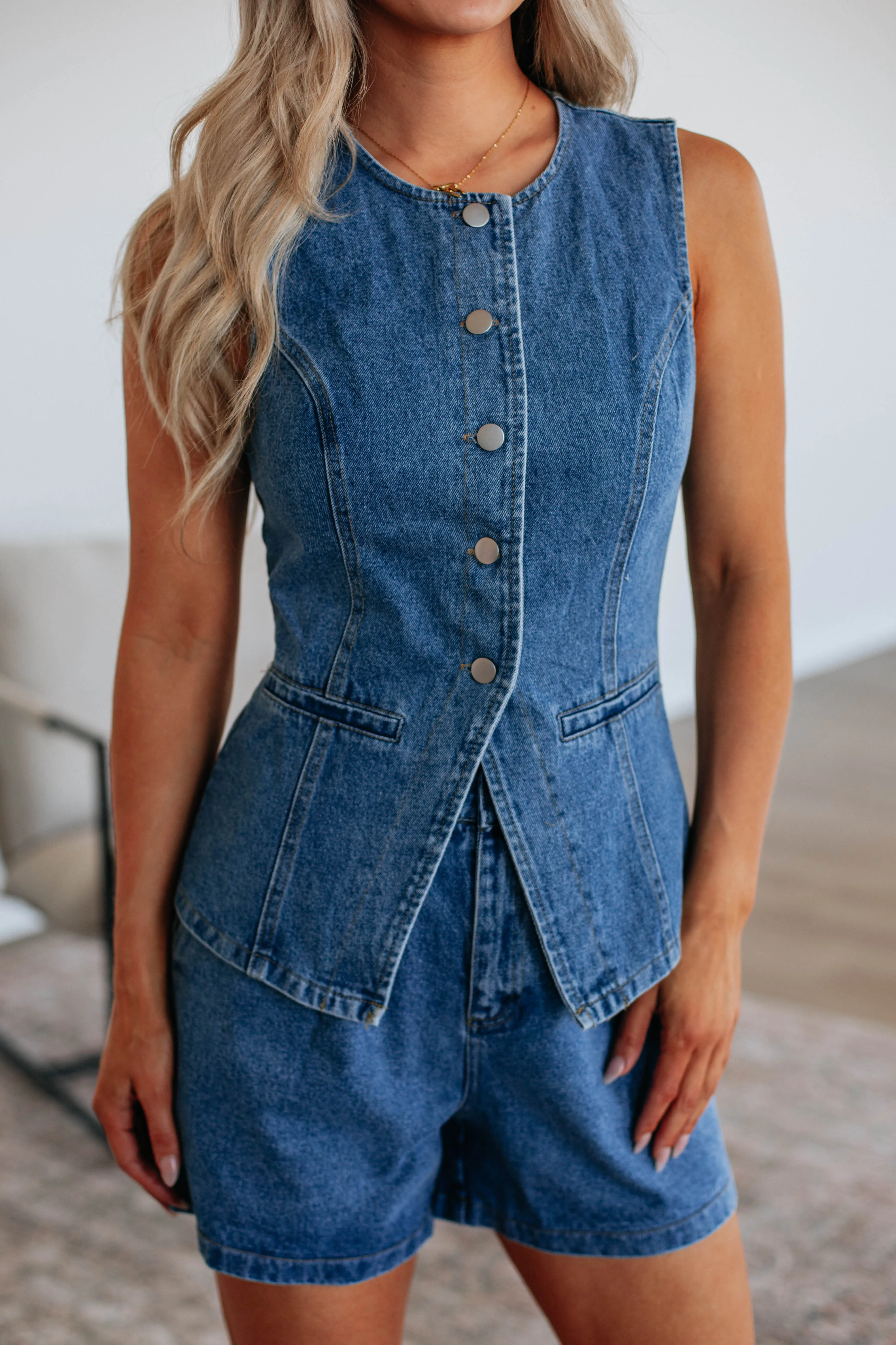 Sawyer Denim Shorts - Dark Wash sold by Wild Oak Boutique product image thumbnail 2