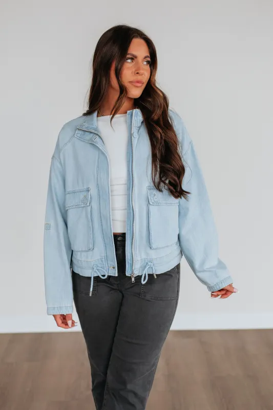 Rowe Risen Denim Jacket - Light Wash made by Risen