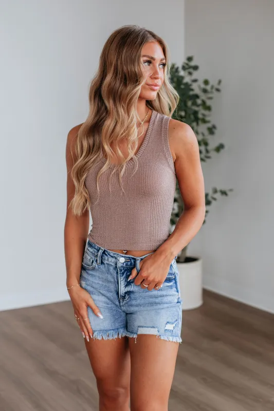 Nola Ribbed Tank - Rosewood sold by Wild Oak Boutique