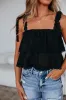 Mabel Eyelet Tank - Black sold by Wild Oak Boutique