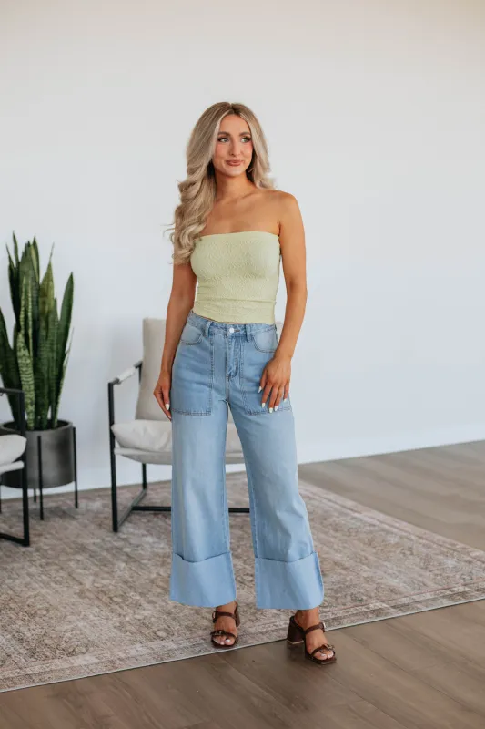 Cosette Wide Leg Pants - Medium Wash sold by Wild Oak Boutique
