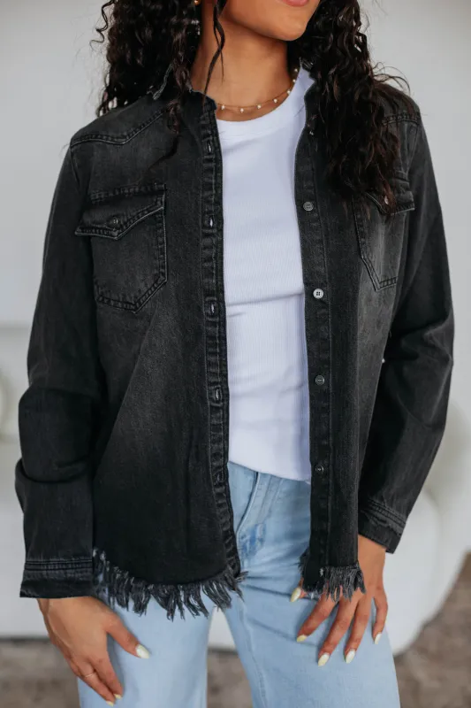 Corey Risen Denim Shacket sold by Wild Oak Boutique