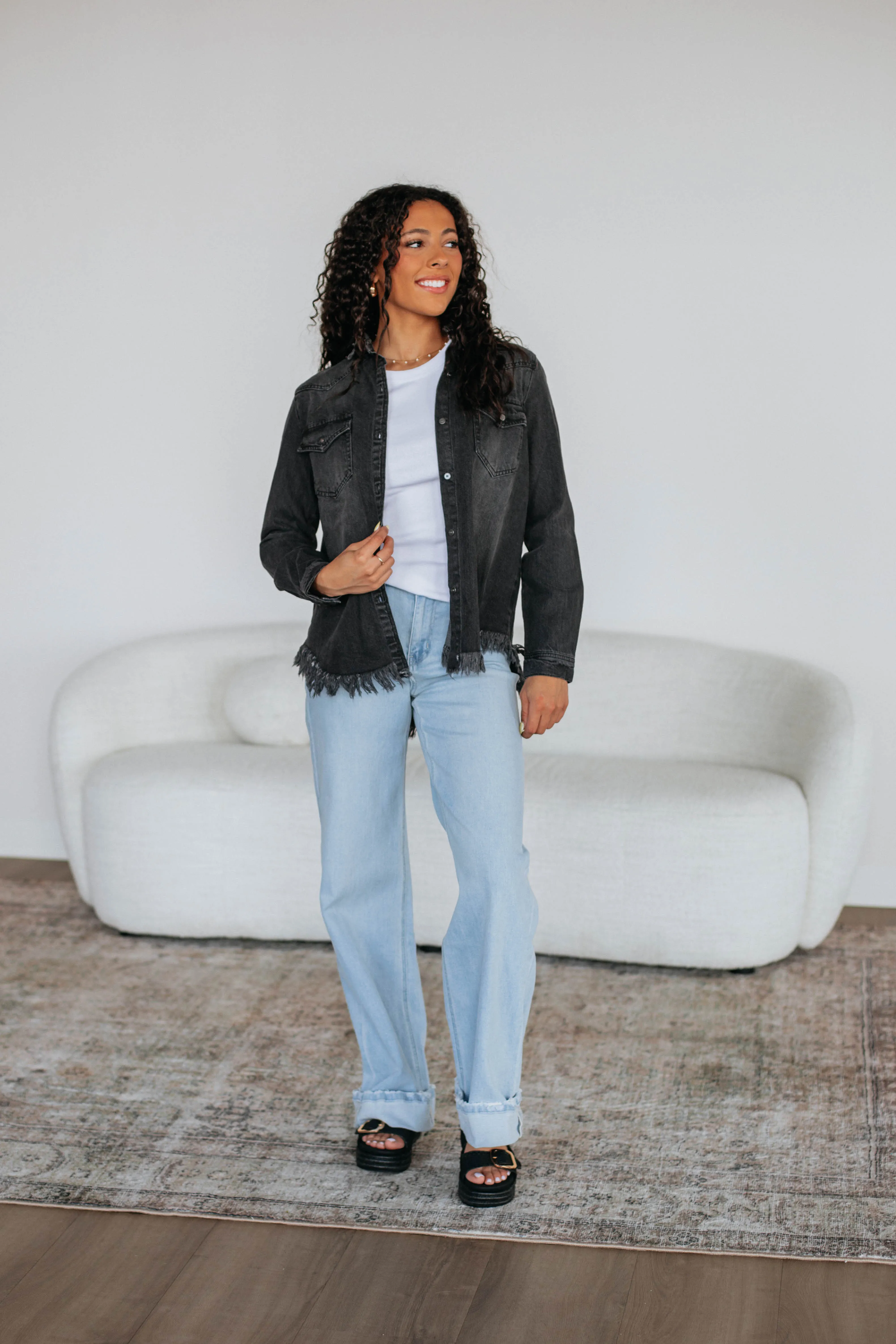 Corey Risen Denim Shacket sold by Wild Oak Boutique product image thumbnail 4