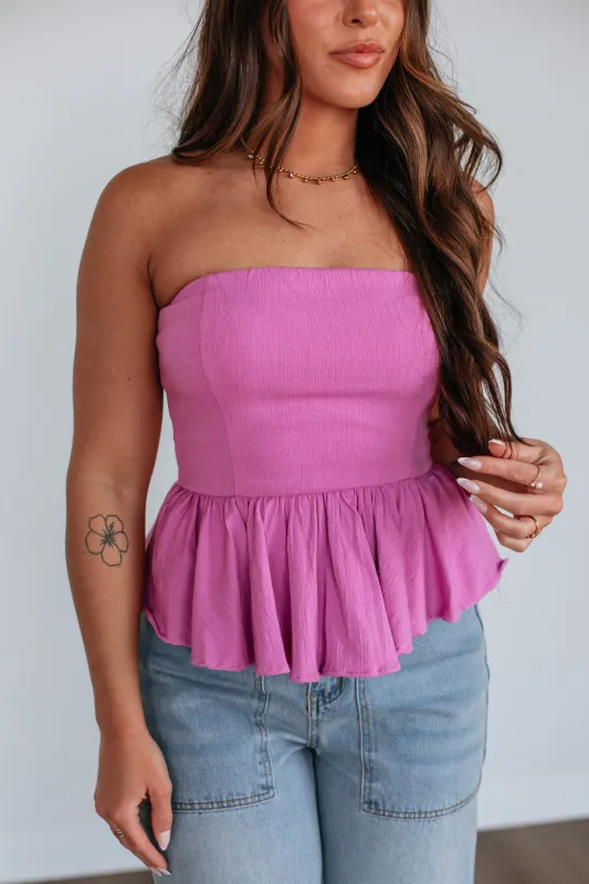 Amiah Peplum Top - Orchid sold by Wild Oak Boutique
