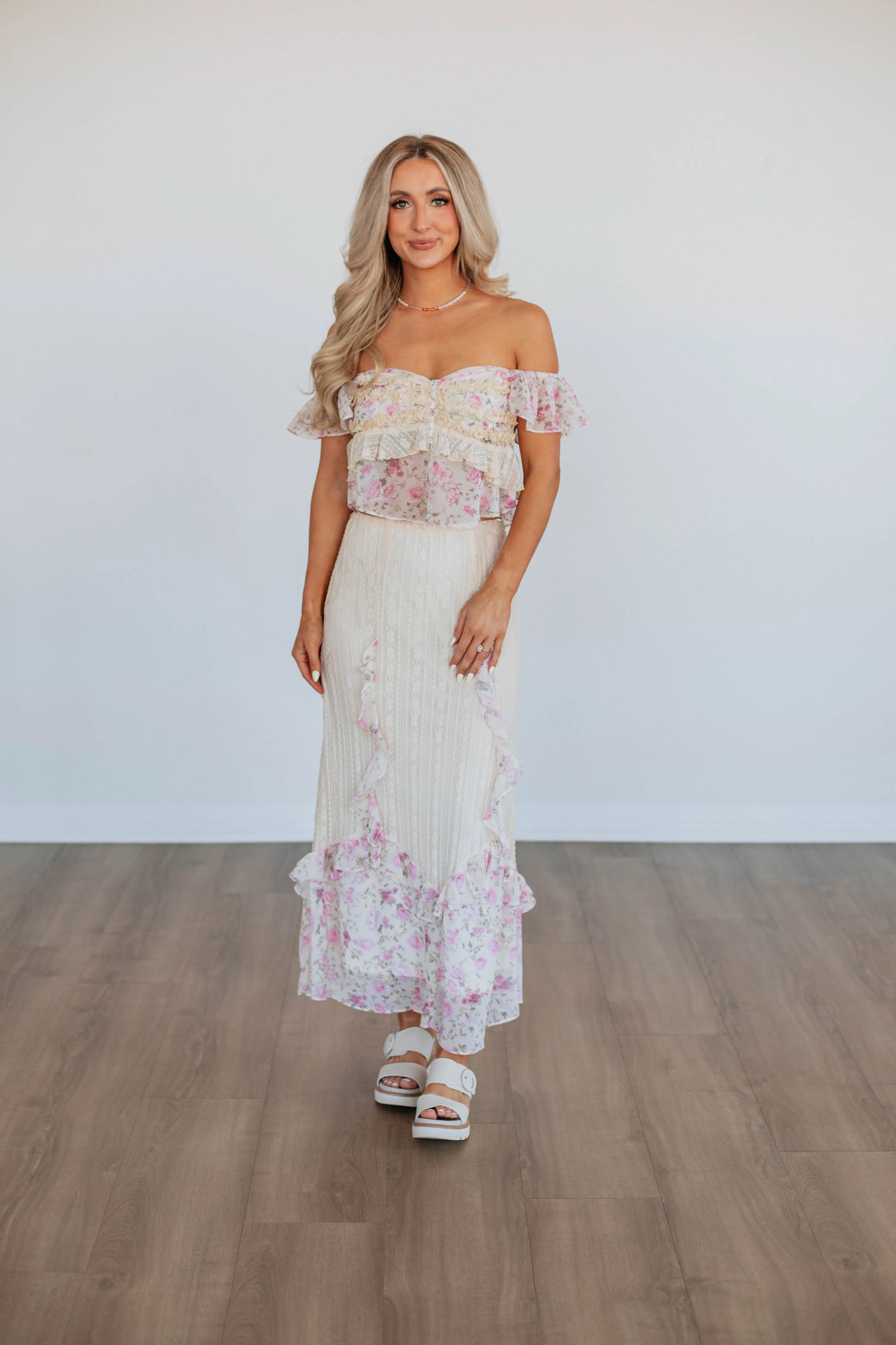 Lilit Floral Skirt sold by Wild Oak Boutique product image thumbnail 4