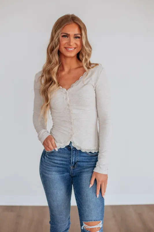 Lisbeth Lace Top - Oatmeal sold by Wild Oak Boutique