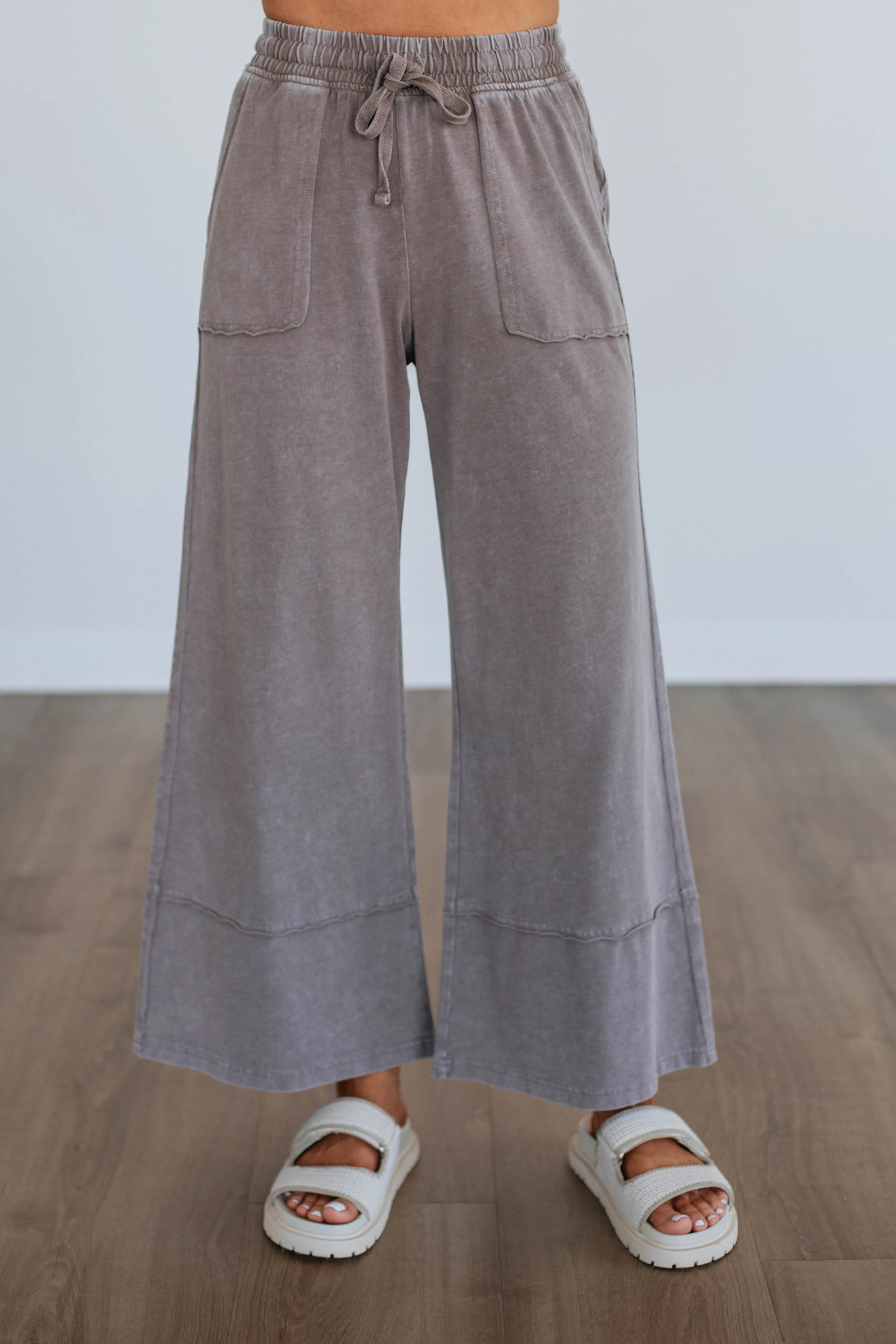 Zenia Wide Leg Pants - Mocha sold by Wild Oak Boutique product image thumbnail 2