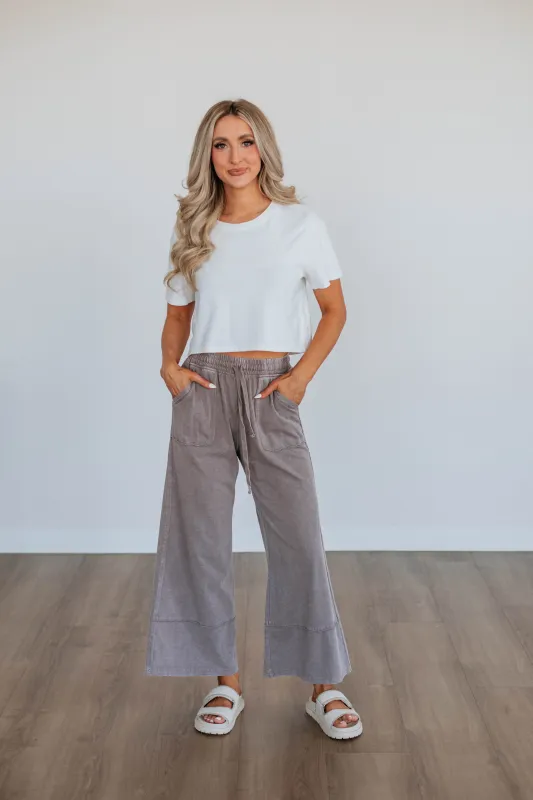Zenia Wide Leg Pants - Mocha sold by Wild Oak Boutique
