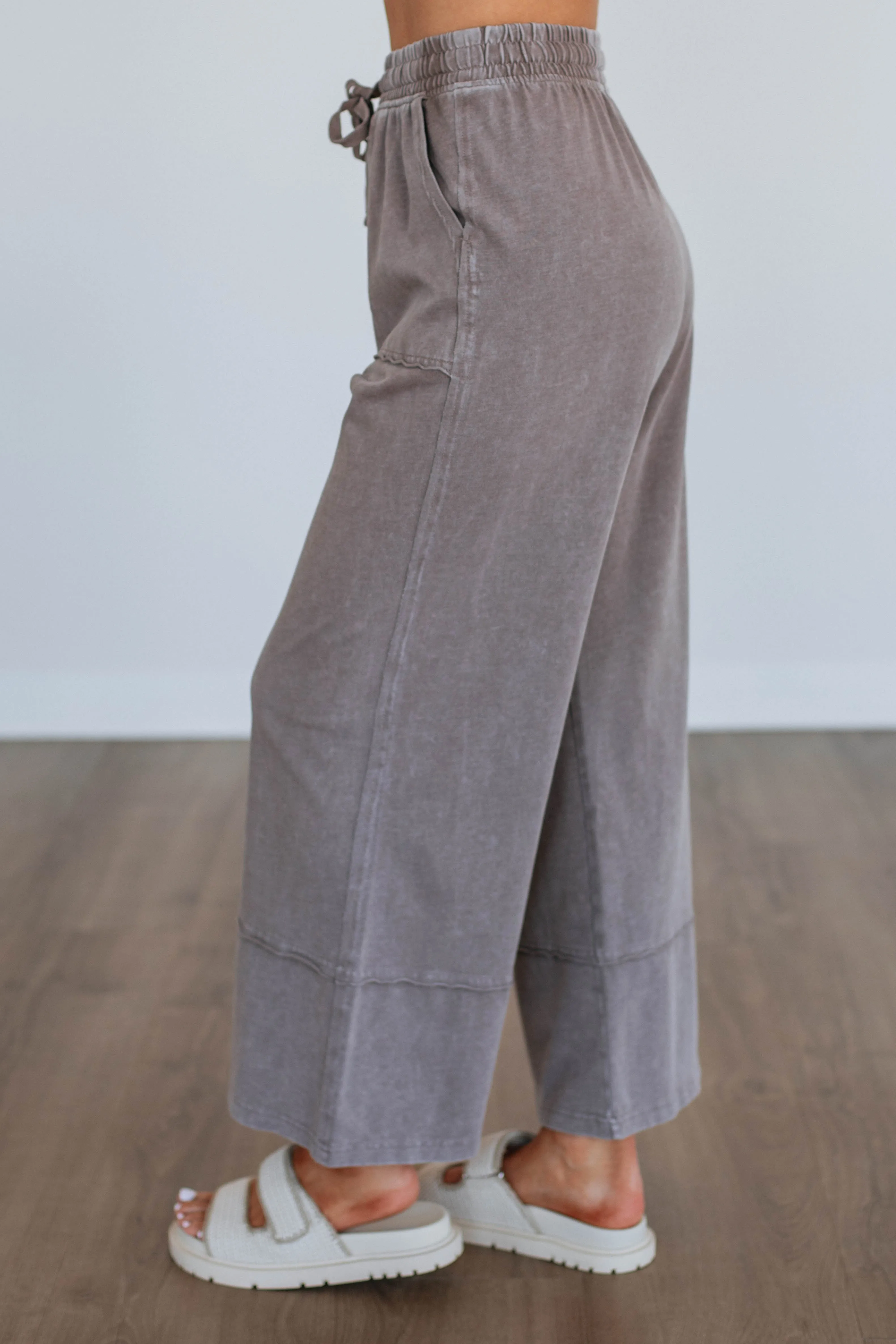 Zenia Wide Leg Pants - Mocha sold by Wild Oak Boutique product image thumbnail 4