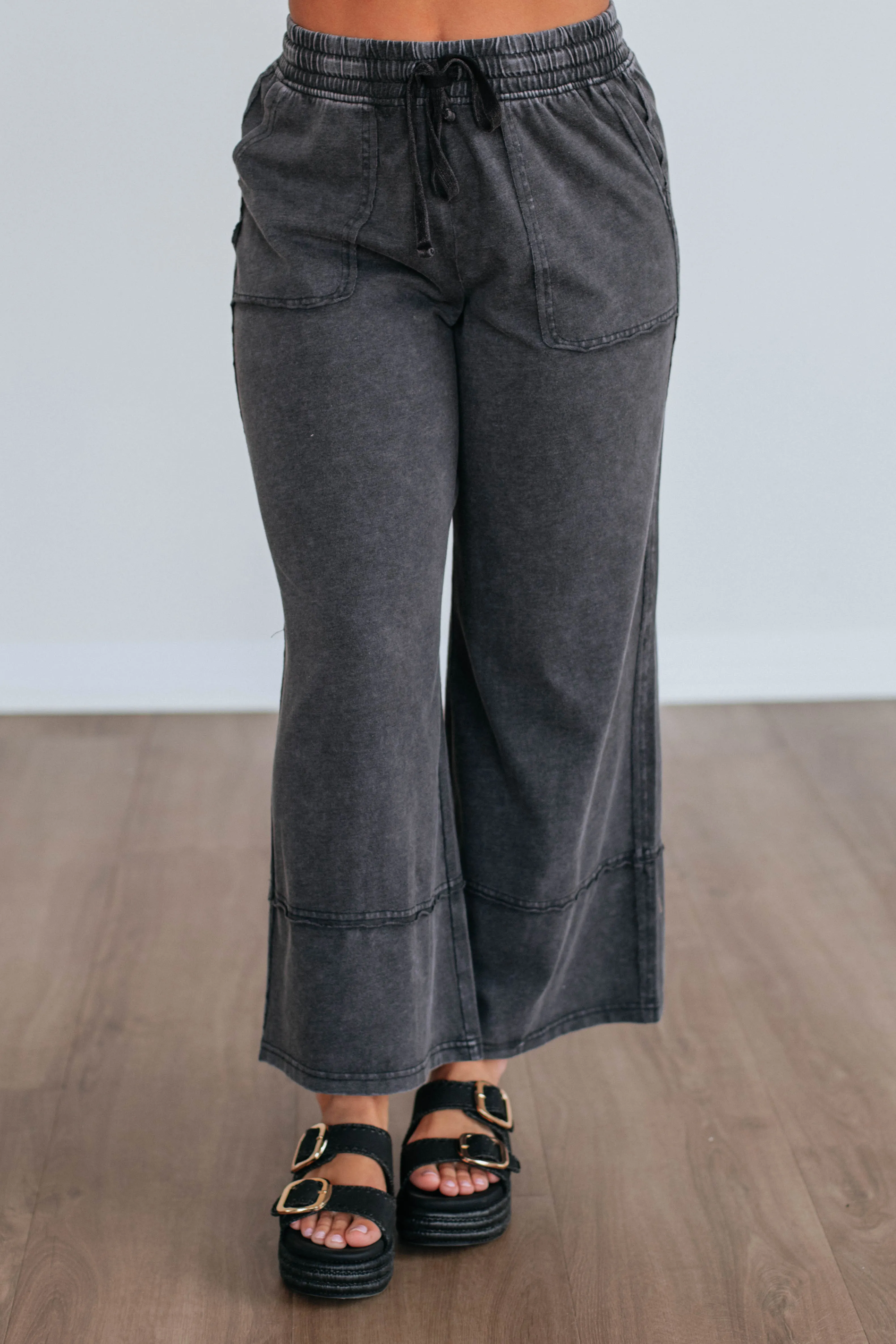 Zenia Wide Leg Pants - Vintage Black sold by Wild Oak Boutique product image thumbnail 3