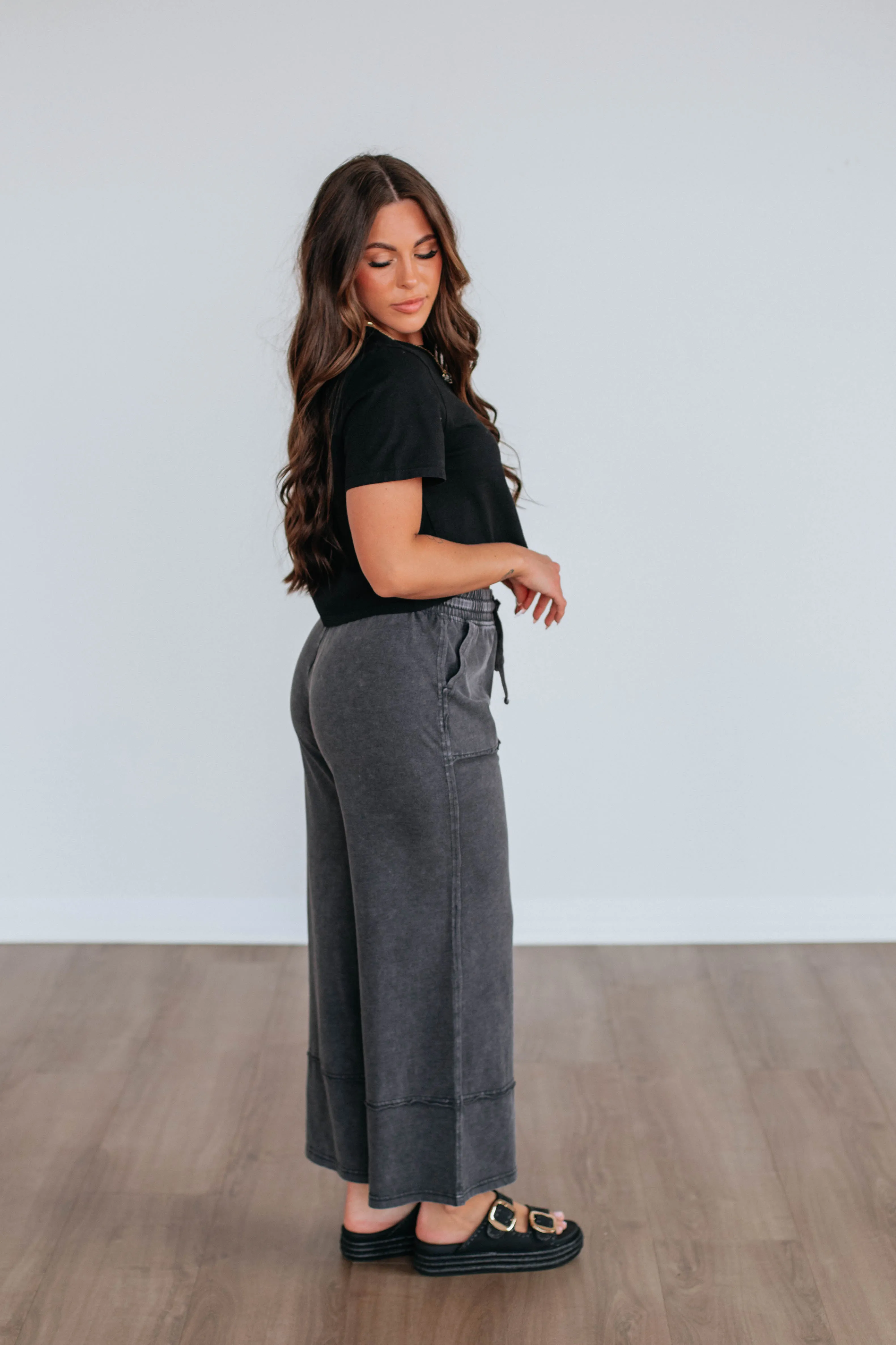 Zenia Wide Leg Pants - Vintage Black sold by Wild Oak Boutique product image thumbnail 4