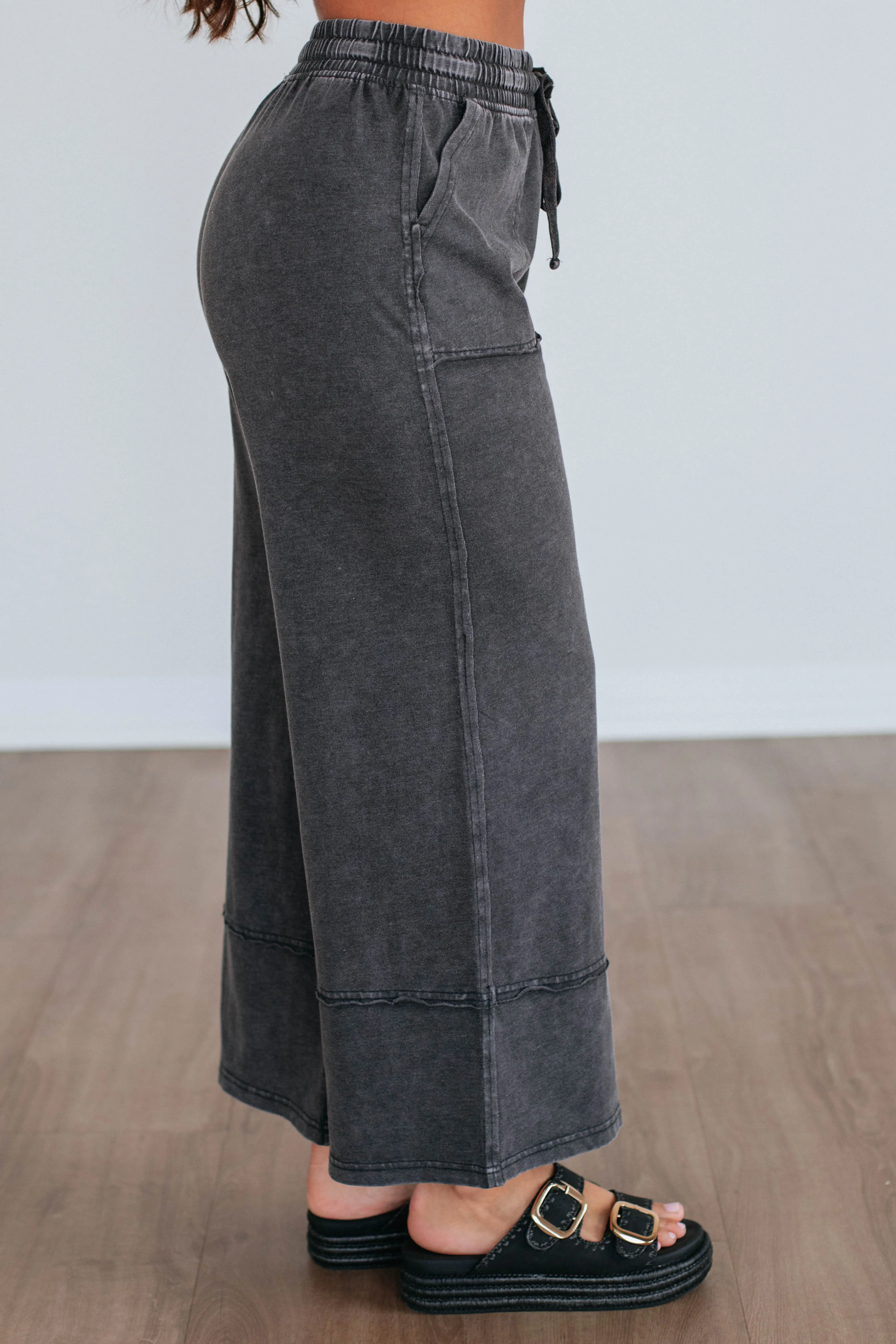 Zenia Wide Leg Pants - Vintage Black sold by Wild Oak Boutique product image thumbnail 5