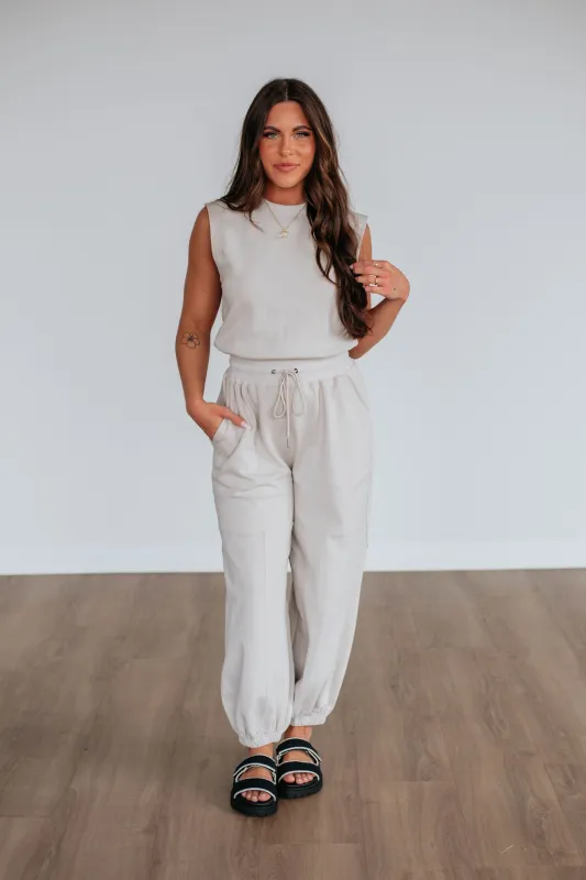 Zee Lounge Jumpsuit - Ecru sold by Wild Oak Boutique