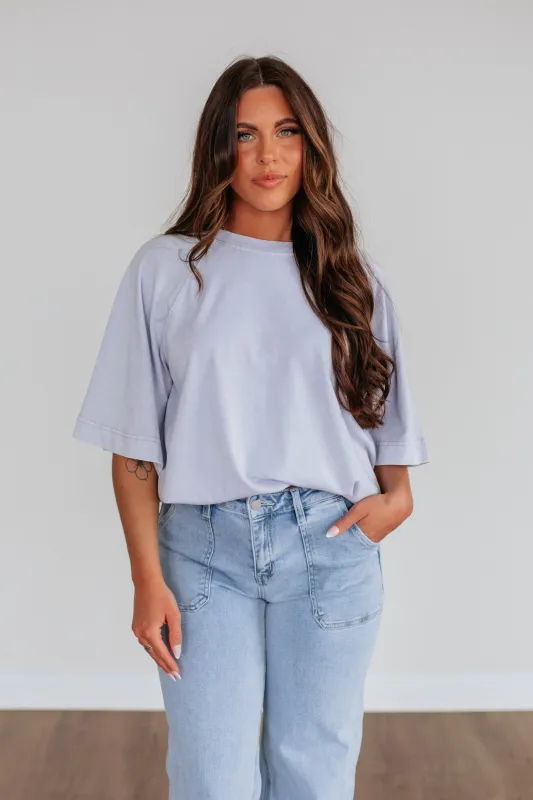 Skylen Oversized Tee - Lavender sold by Wild Oak Boutique