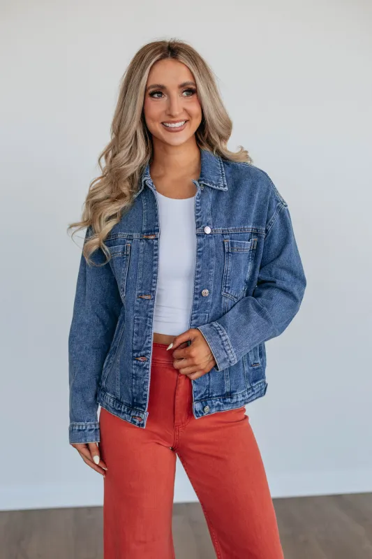Jessi Denim Jacket - Dark Wash sold by Wild Oak Boutique