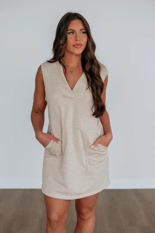 Anyah Lounge Dress - Oatmeal sold by Wild Oak Boutique