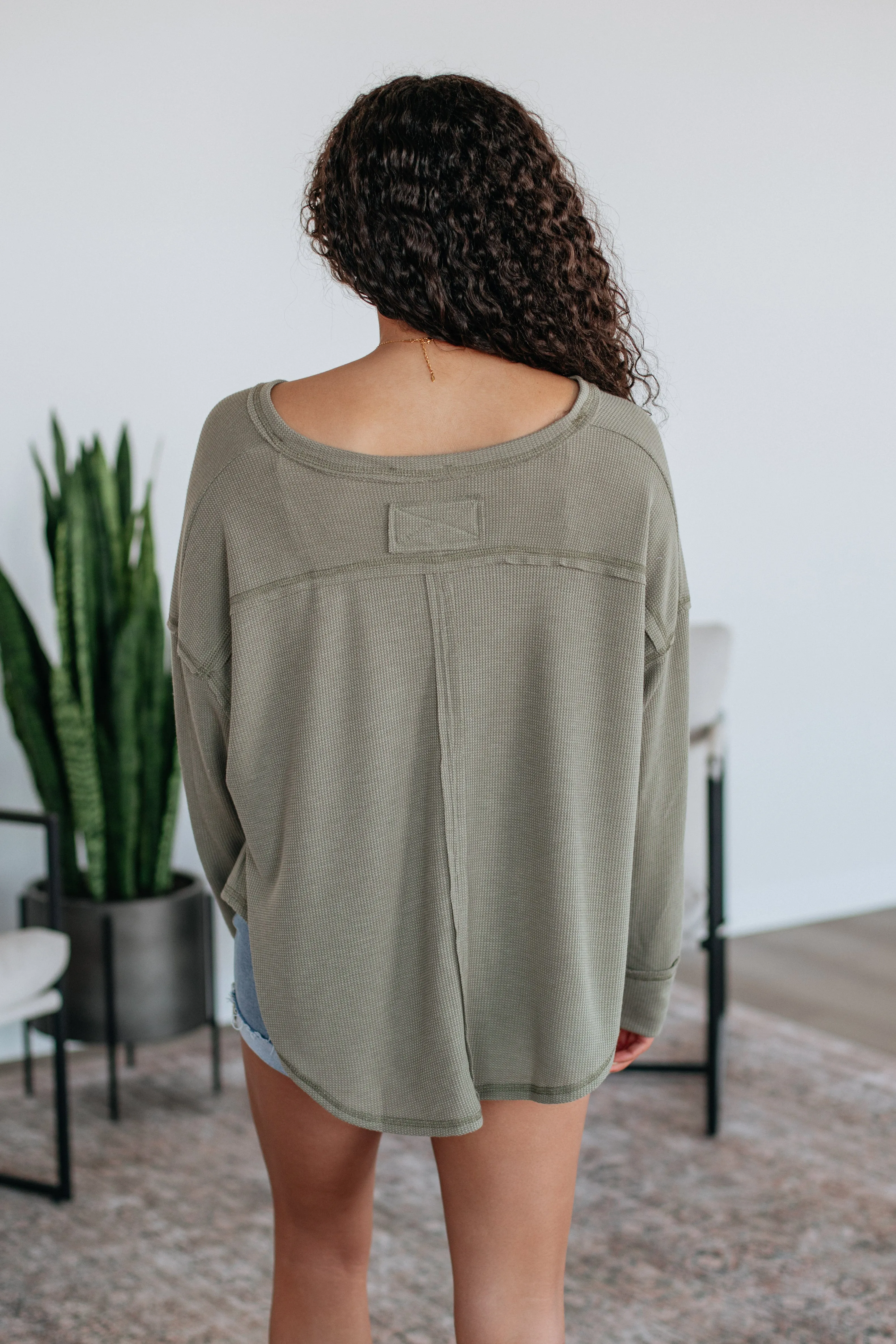 Matson Oversized Top - Light Olive sold by Wild Oak Boutique product image thumbnail 5