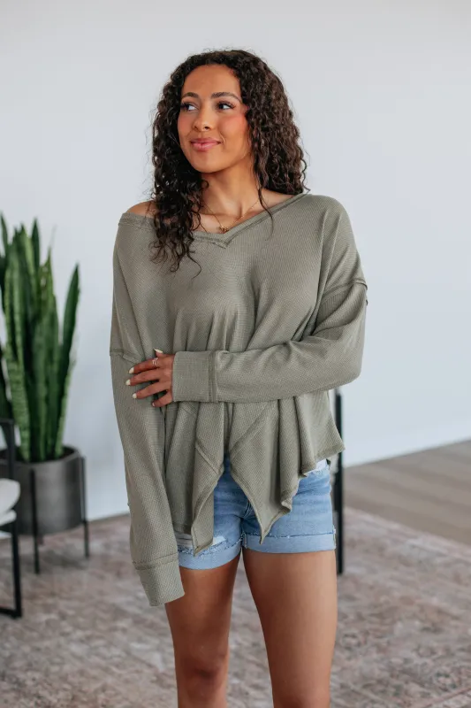 Matson Oversized Top - Light Olive made by Ces Femme
