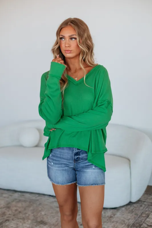 Matson Oversized Top - Kelly Green made by Ces Femme