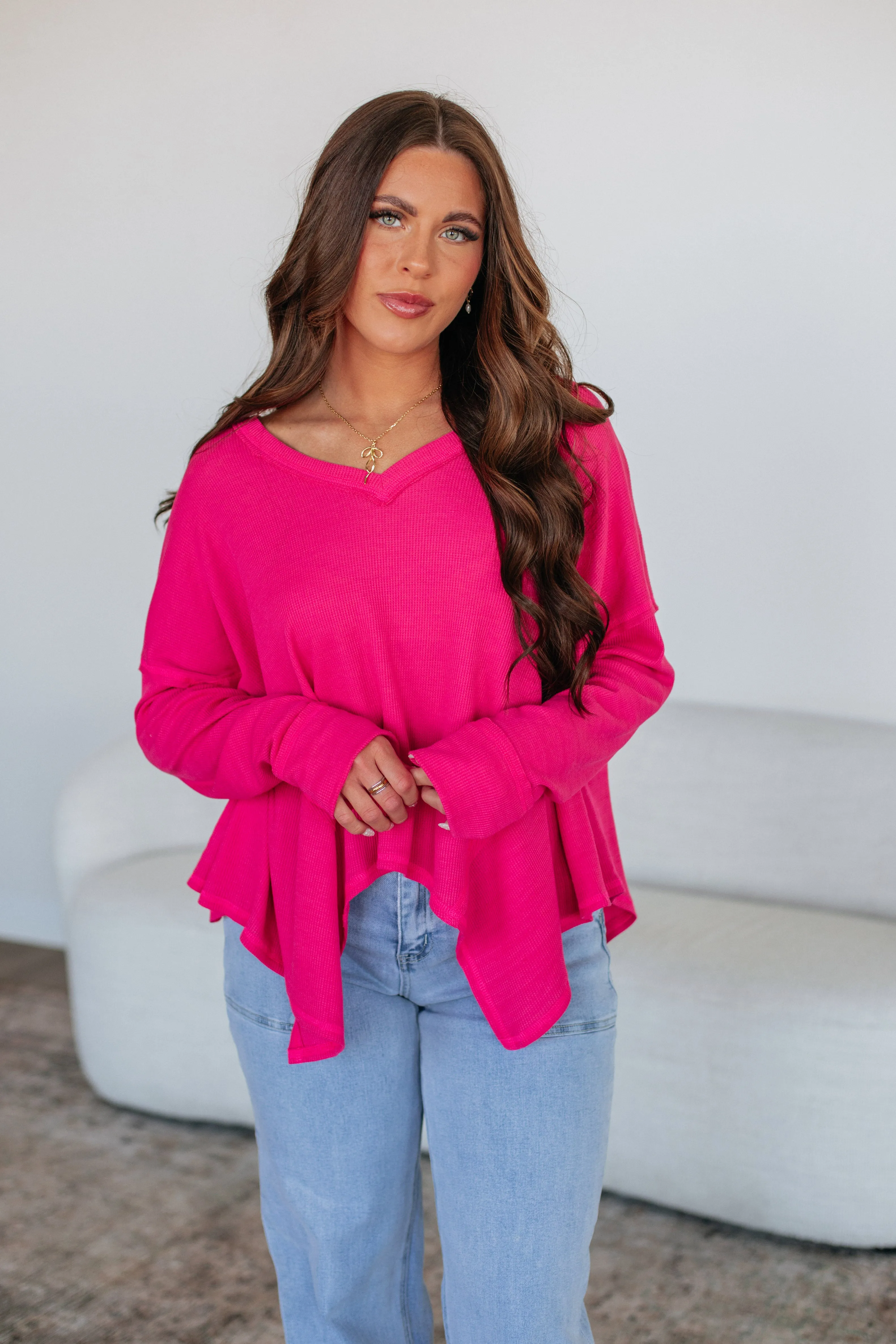 Matson Oversized Top - Fuchsia sold by Wild Oak Boutique product image thumbnail 3