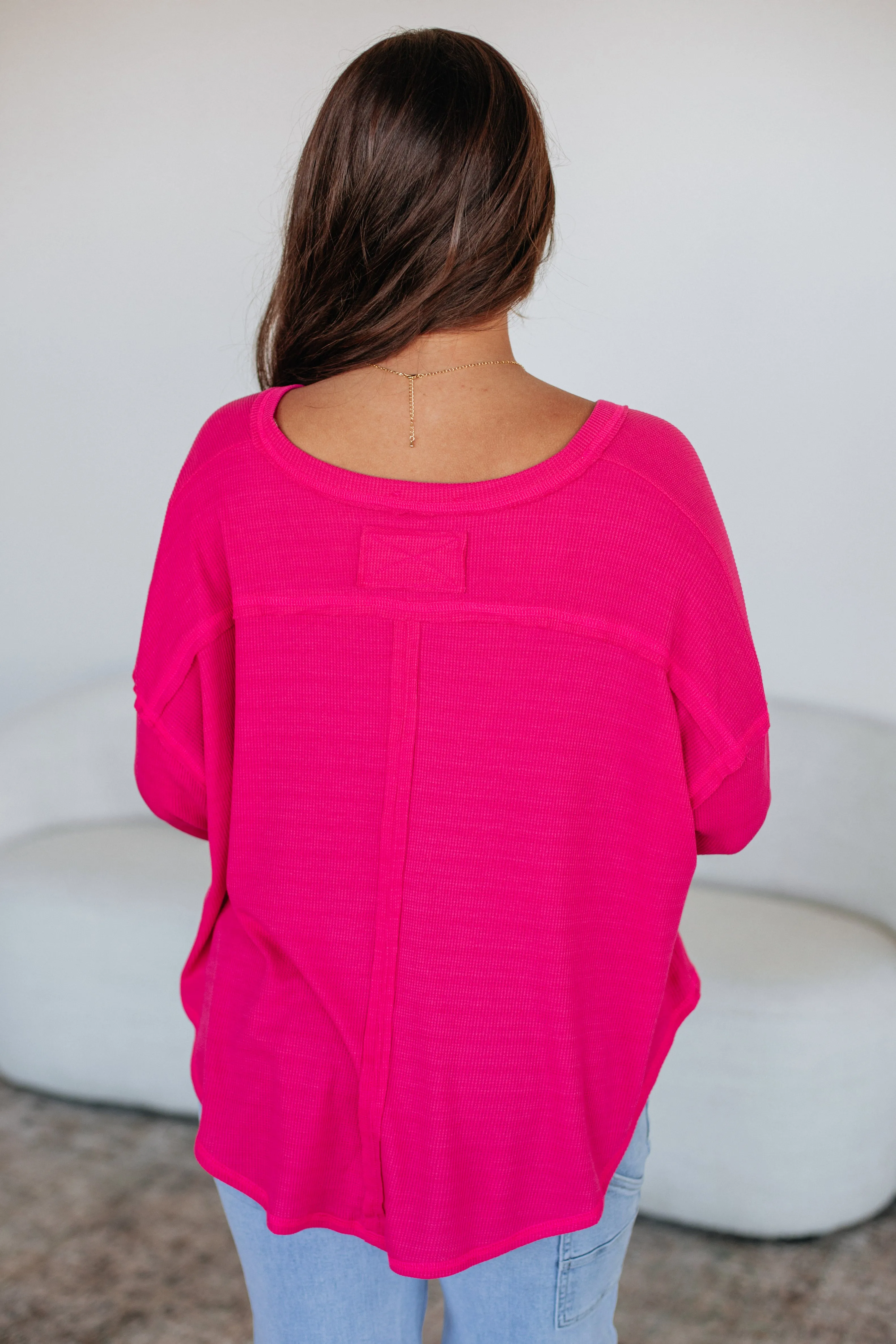 Matson Oversized Top - Fuchsia sold by Wild Oak Boutique product image thumbnail 5