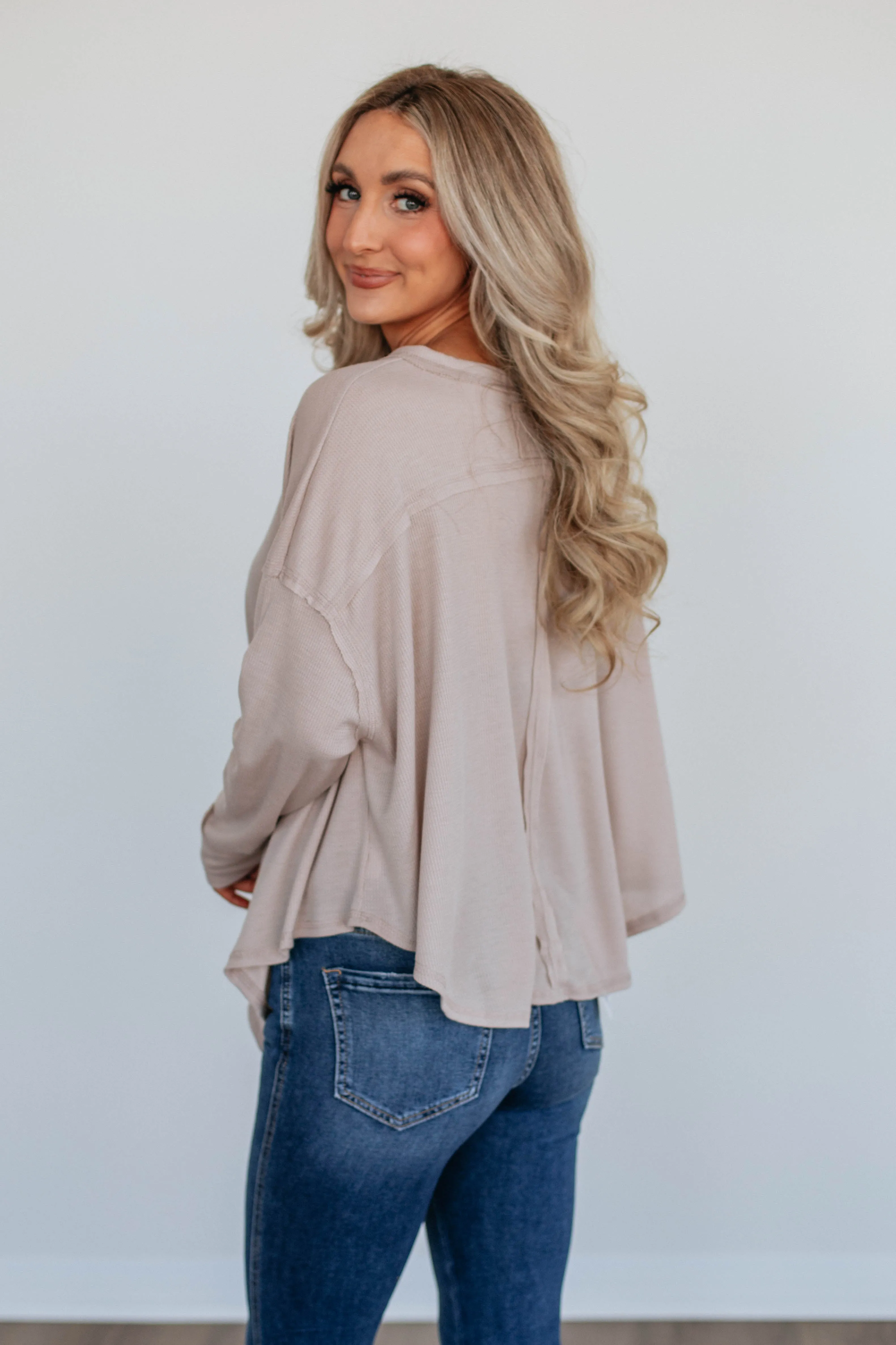 Matson Oversized Top - Beige sold by Wild Oak Boutique product image thumbnail 4