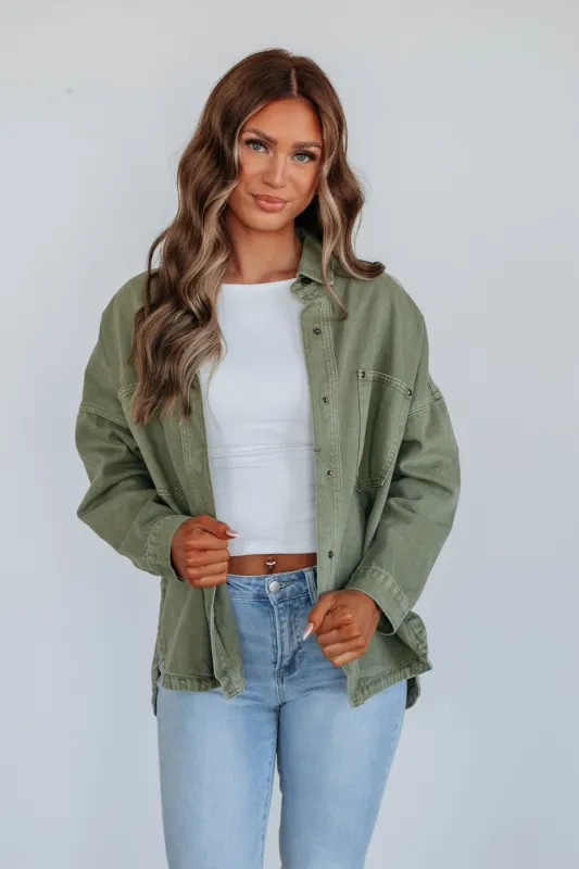 Lovelynn Shacket - Olive made by Wild Oak Boutique