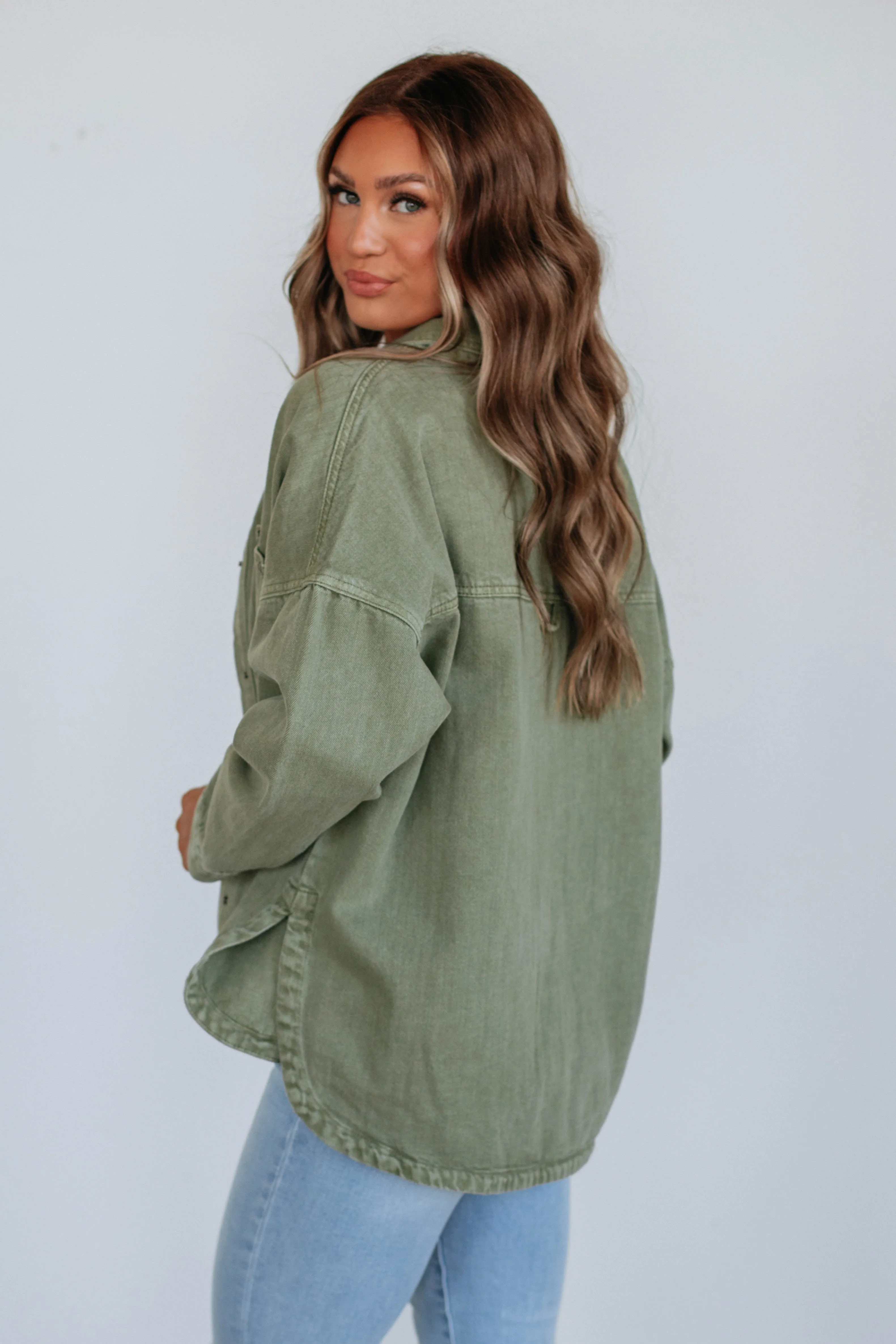 Lovelynn Shacket - Olive sold by Wild Oak Boutique product image thumbnail 2