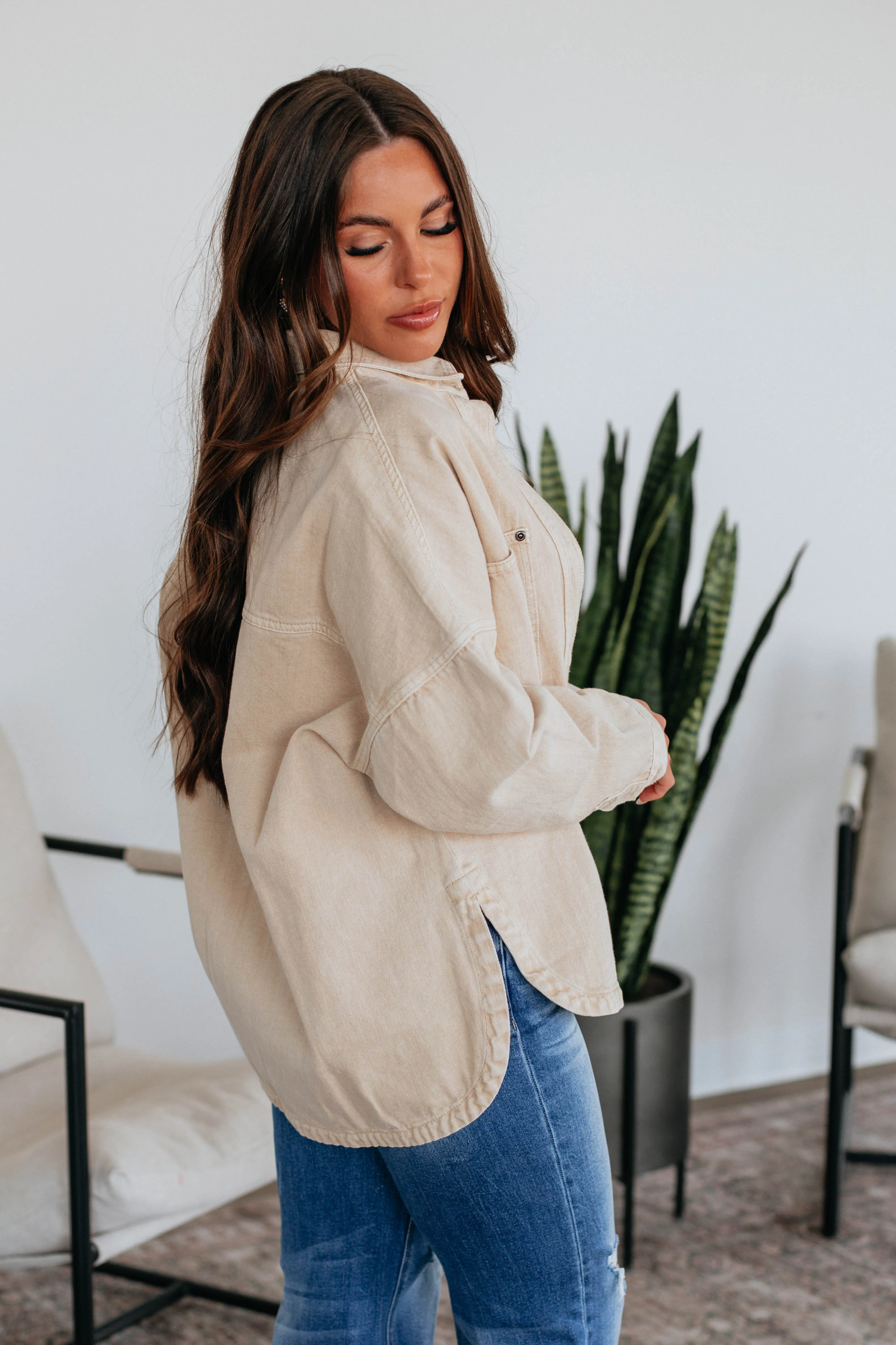 Lovelynn Shacket - Beige sold by Wild Oak Boutique product image thumbnail 3